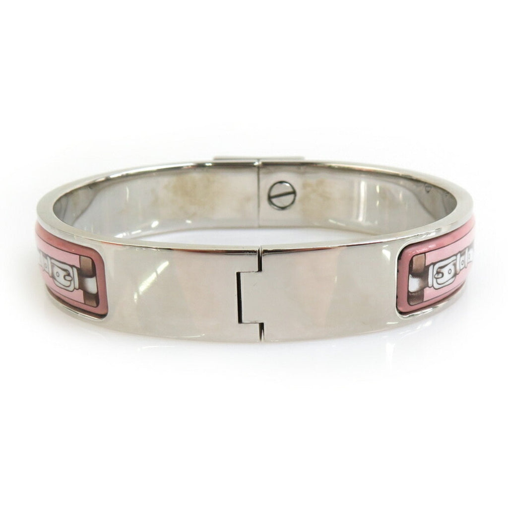 Bracelet Enamel and Metal Pink Silver White
