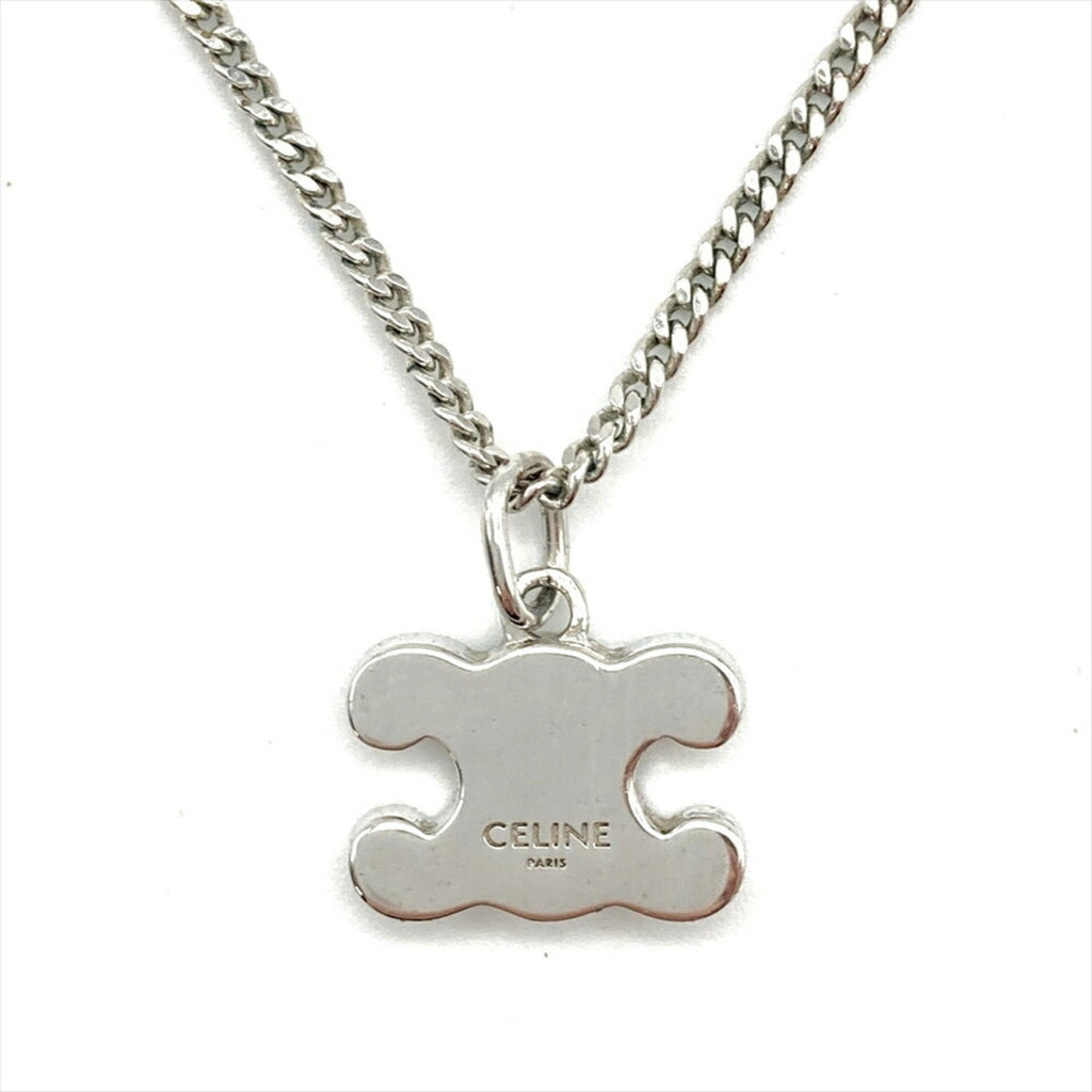 Triomphe Pendant Necklace Metal with Rhinestone Silver