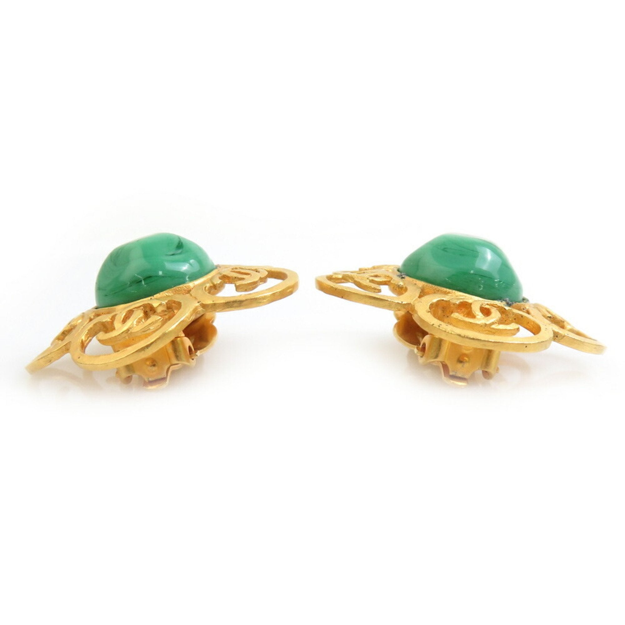 CC Logo Clip-On Earrings Gold-Tone Metal Gold-Tone Metal