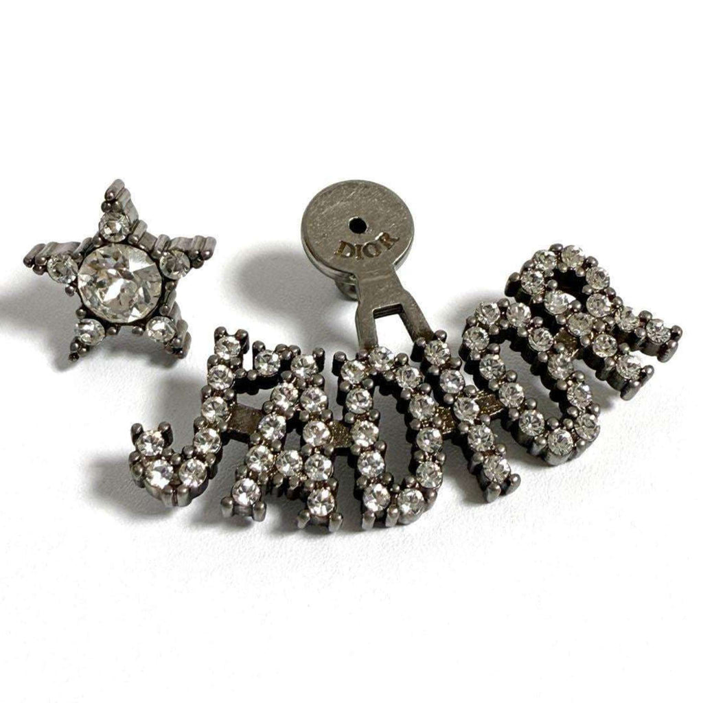 Earrings Metal and Rhinestone