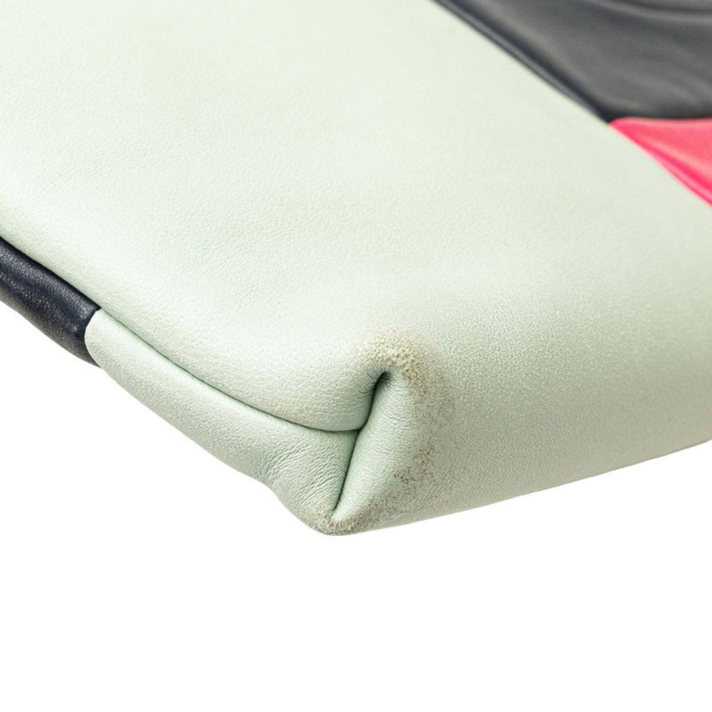 O Case Clutch Colorblock Leather Large