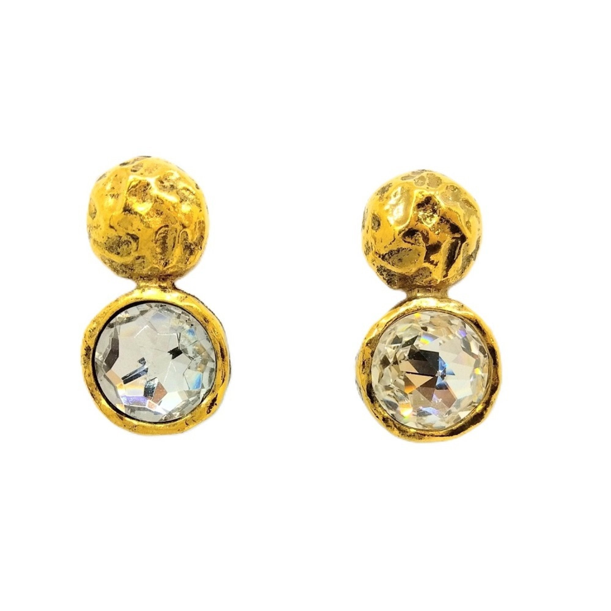 Clip-On Earrings Crystal Clip-On Gold-Tone Metal