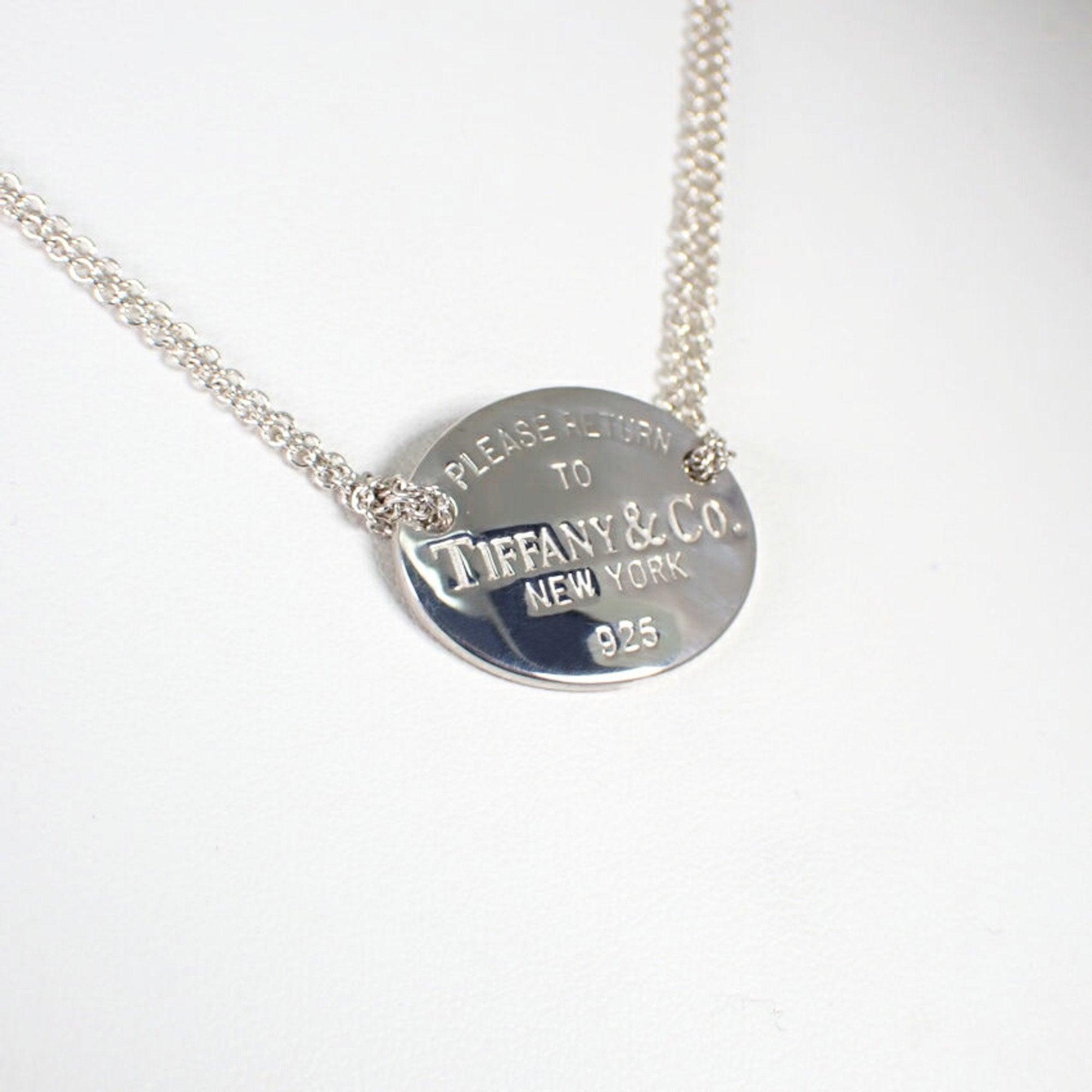 Return To Tiffany Chain Oval Pendant Necklace Sterling Silver