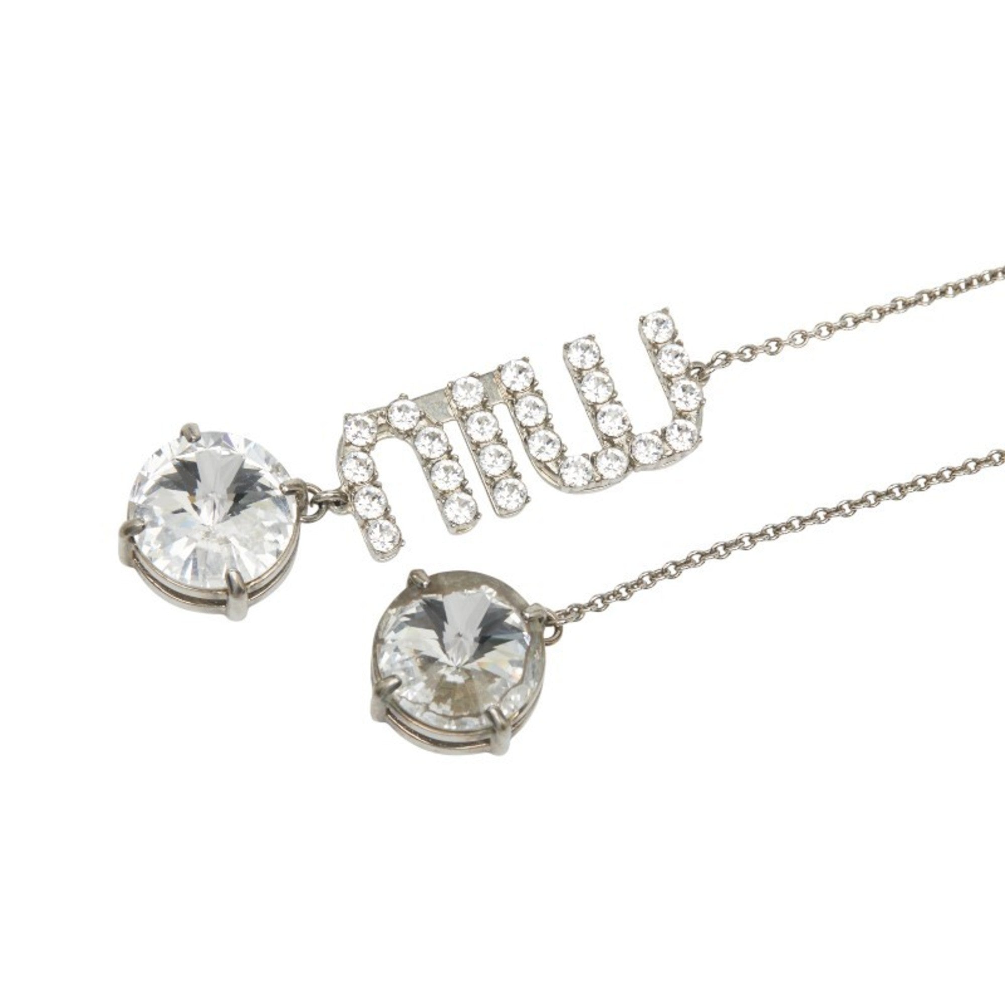Pendant Necklace Silver With Rhinestone