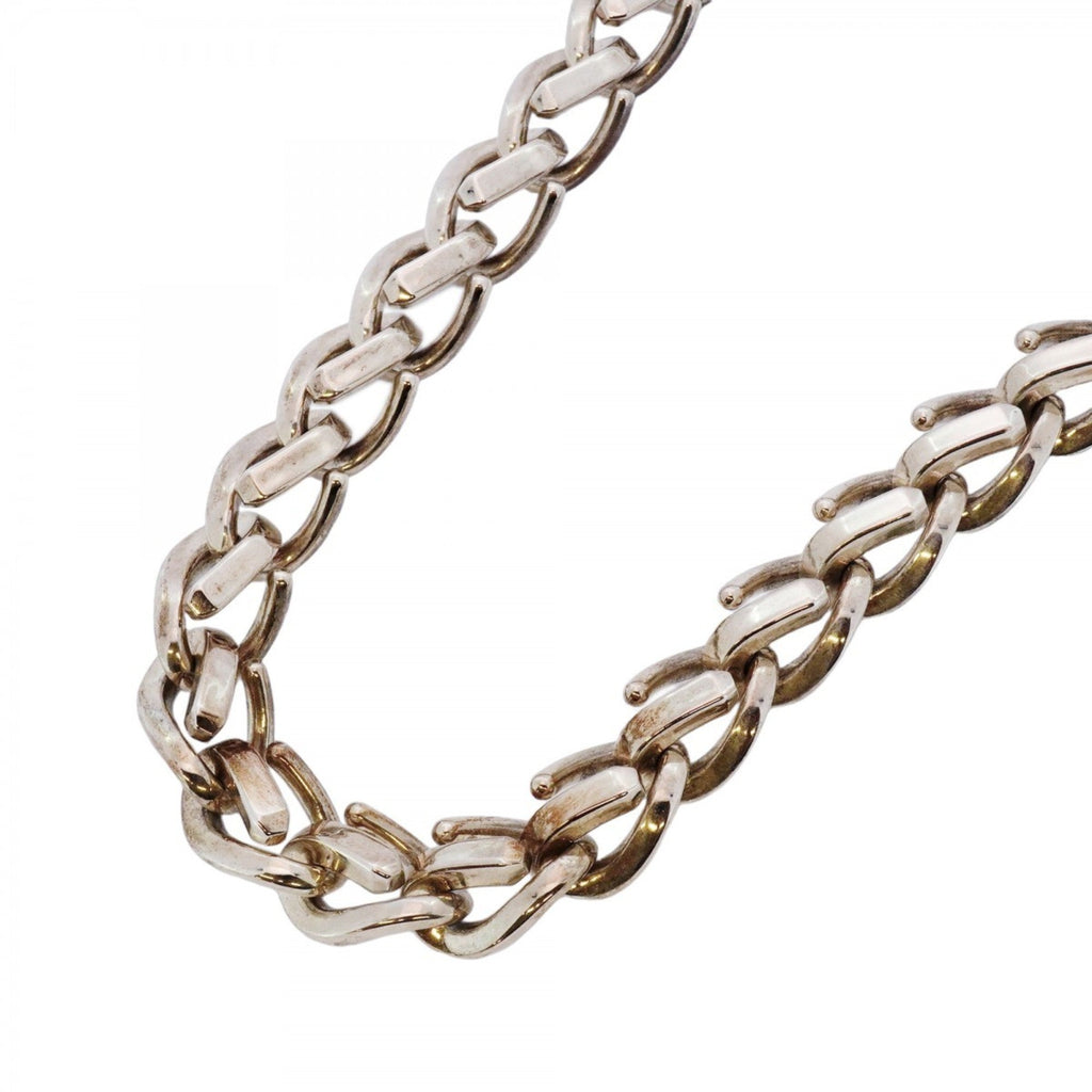 Forged Large Link Pendant Necklace Sterling Silver