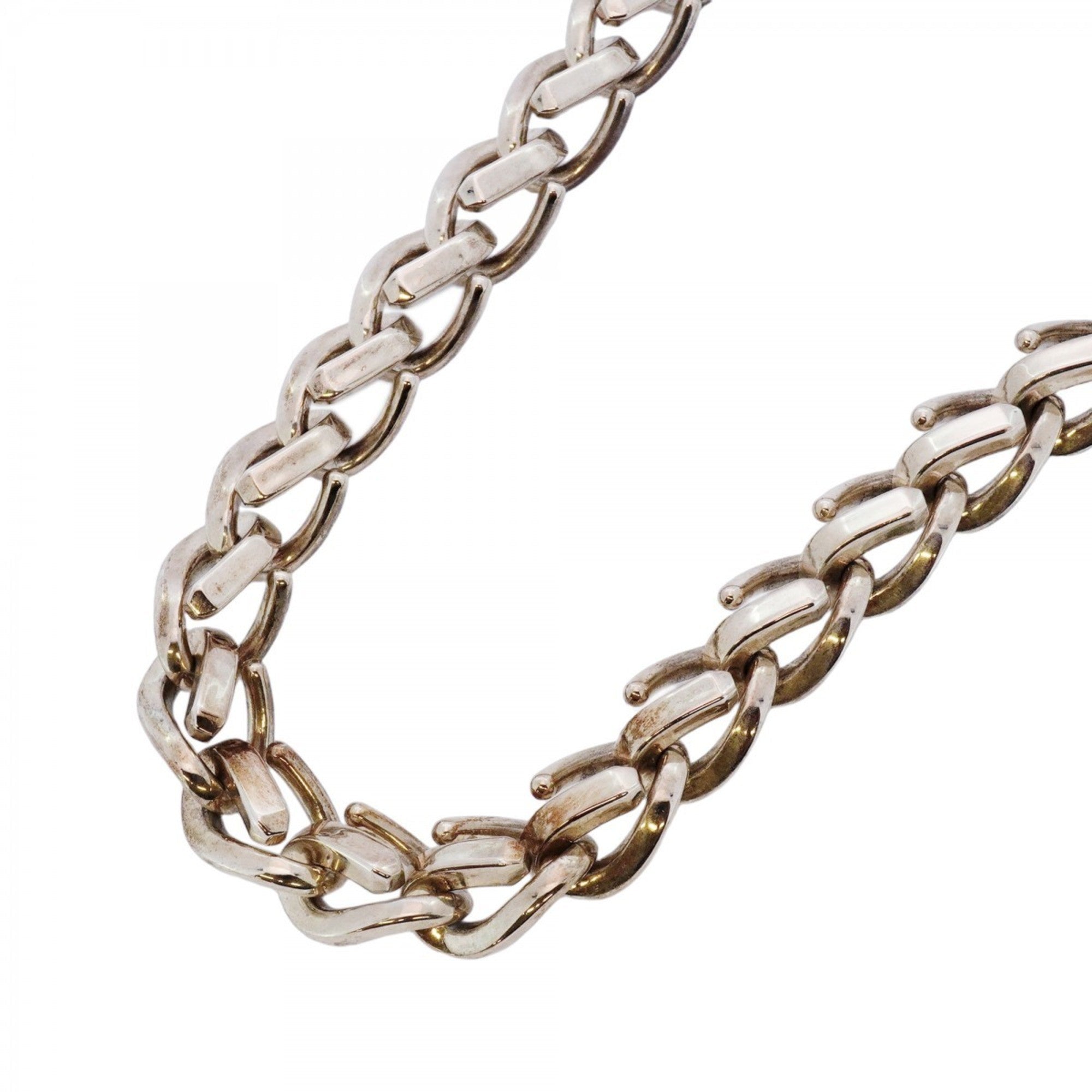 Forged Large Link Pendant Necklace Sterling Silver