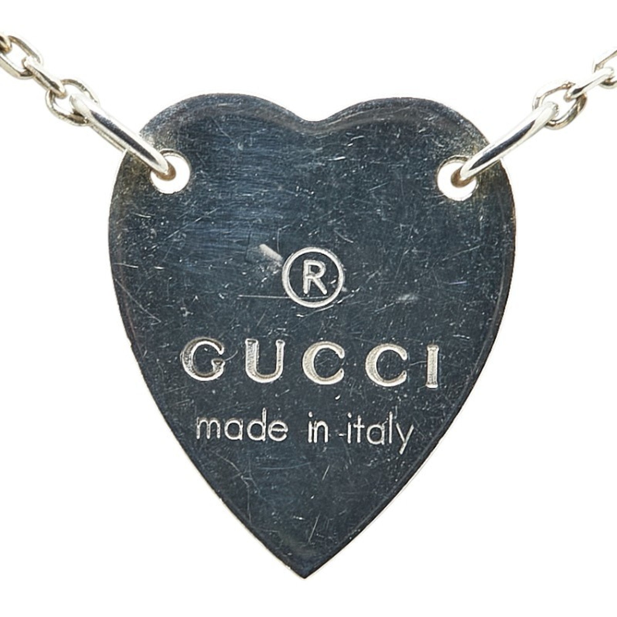 Heart Motif Pendant Necklace Sterling Silver