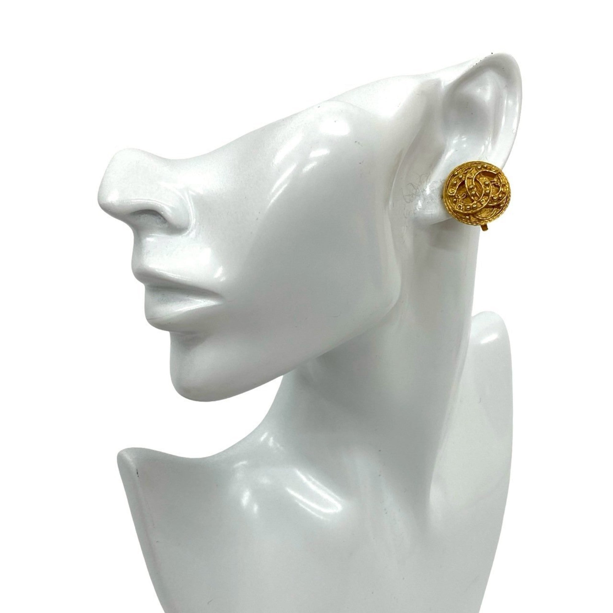 CC Logo Earrings Metal Gold-Tone Metal