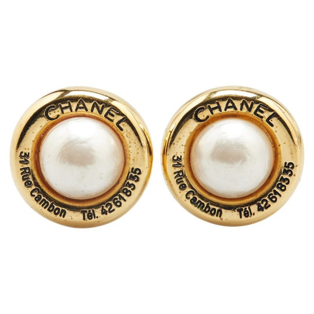 CC Logo Clip-On Earrings Metal Gold-Tone Metal