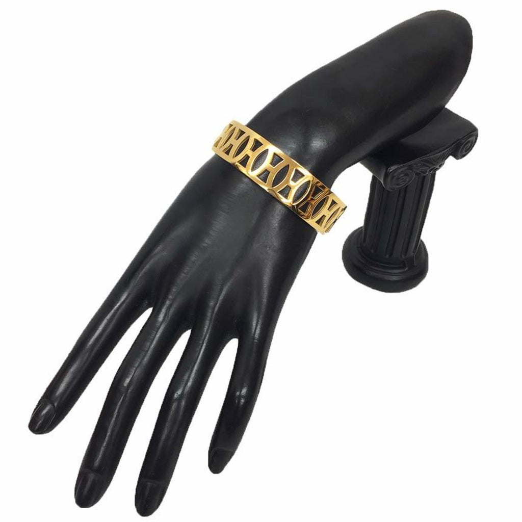 Bangle Bracelet Metal Black and Gold
