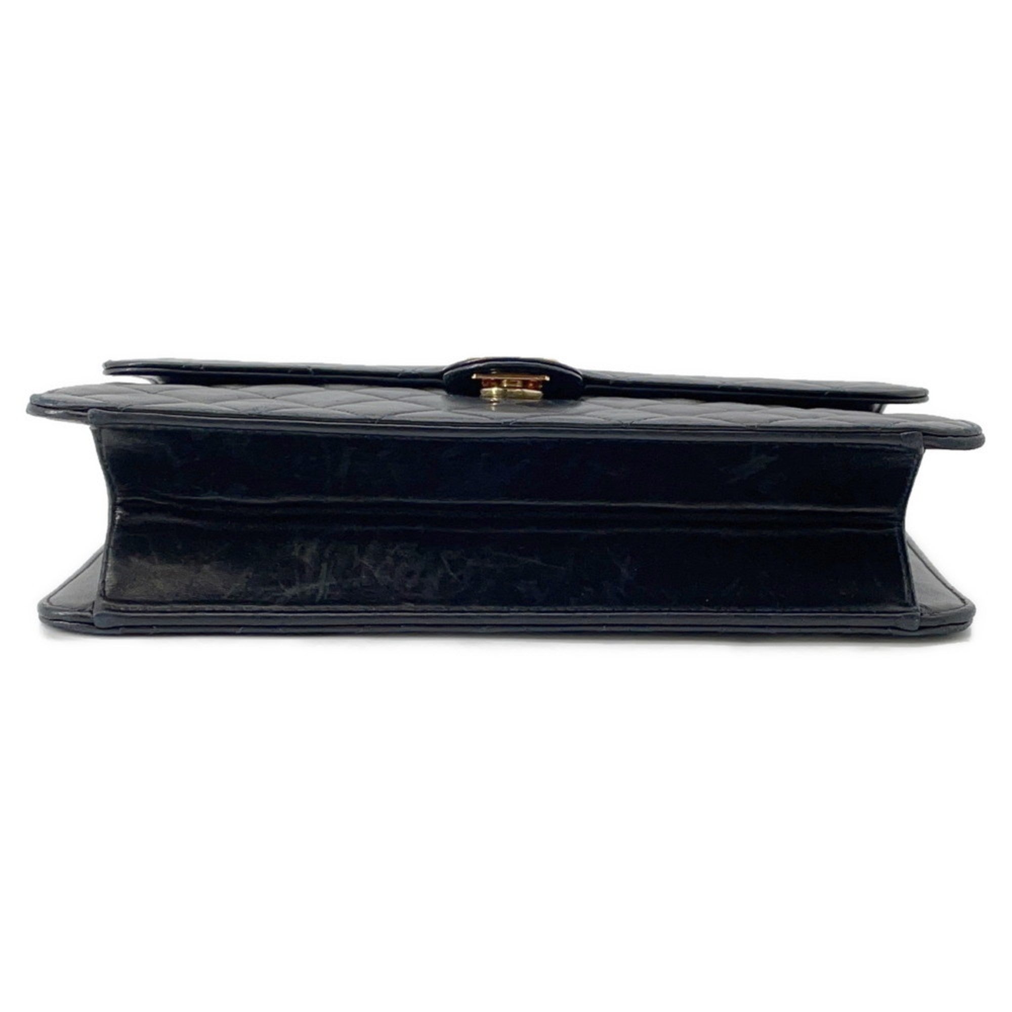 Vintage Clutch with Chain Quilted Leather Medium