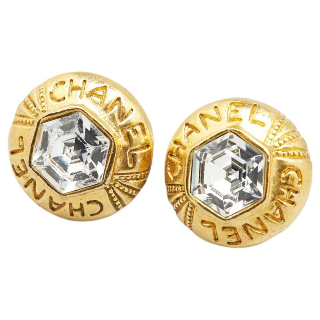 CC Logo Clip-On Earrings Metal Gold-Tone Metal