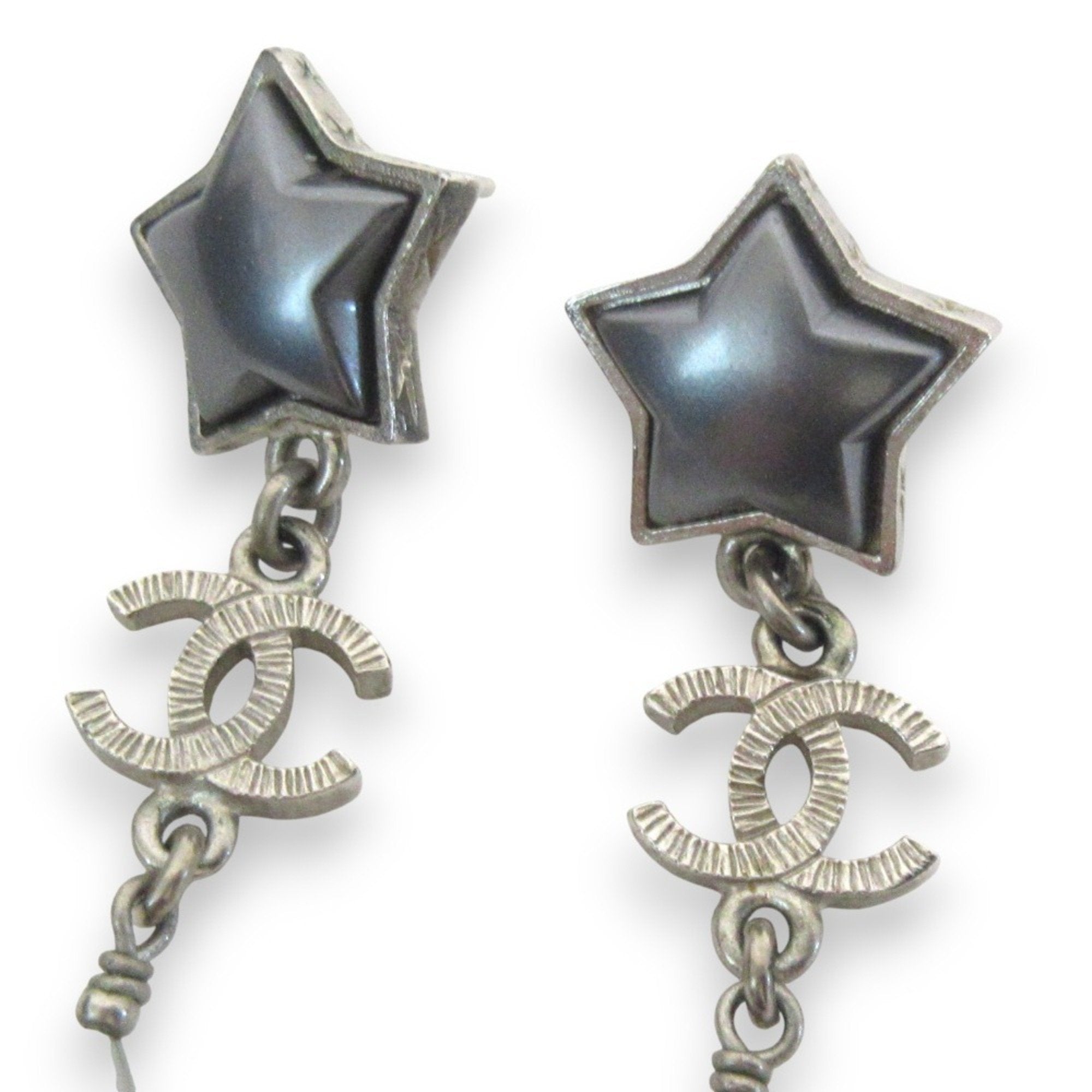 CC Logo Star Earrings Sterling Silver Sterling Silver