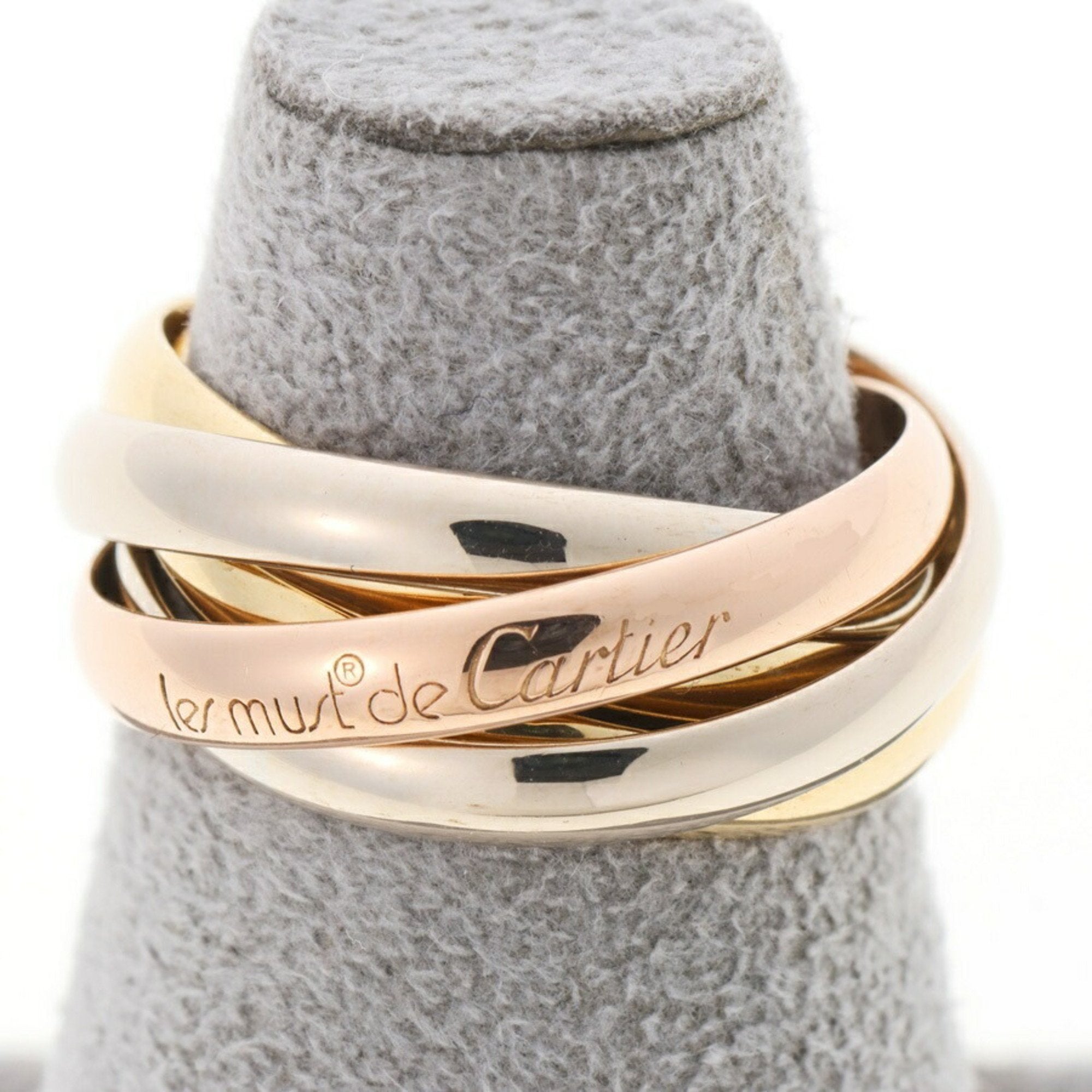 Vendome Louis Cartier Band Ring 18K Tricolor Gold