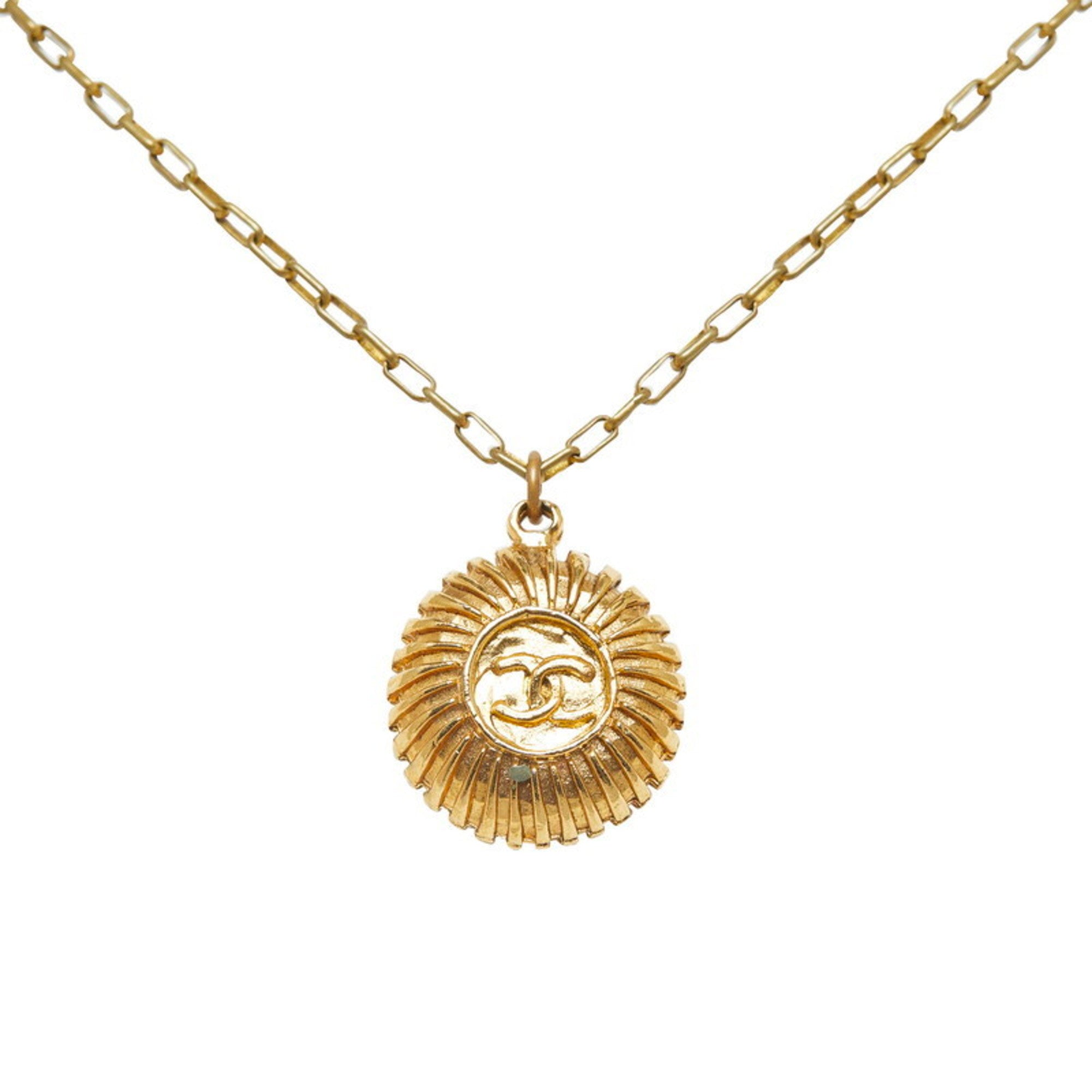 CC Logo Medal Pendant Necklace Metal