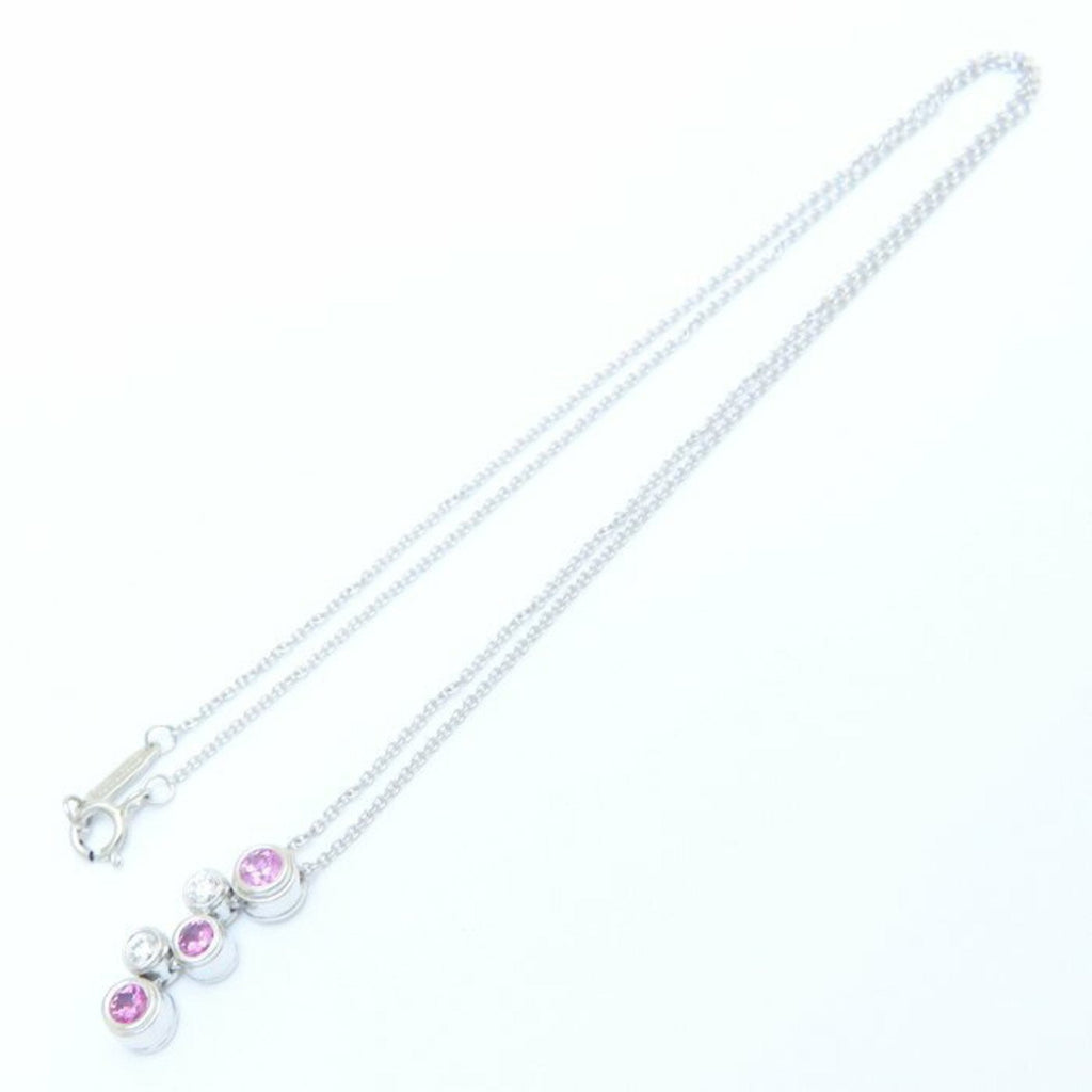 Bubble Pendant Necklace Platinum with Pink Sapphire and Diamond