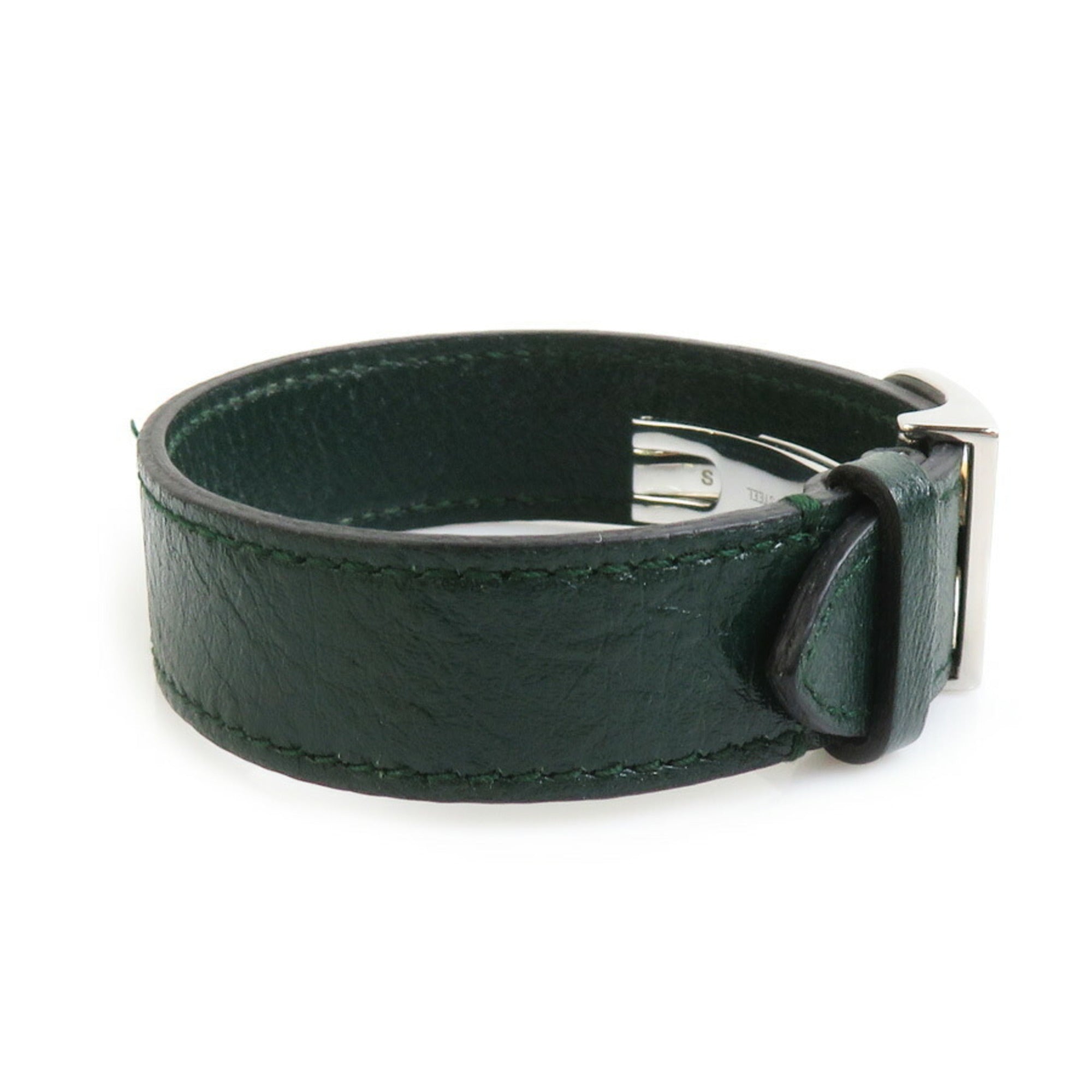 Bracelet Leather and Stainless Steel Green