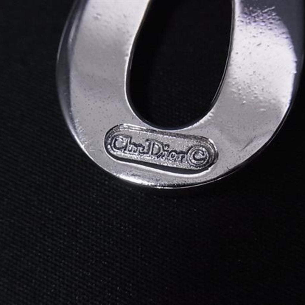 Pendant Necklace Metal Silver with Rhinestones