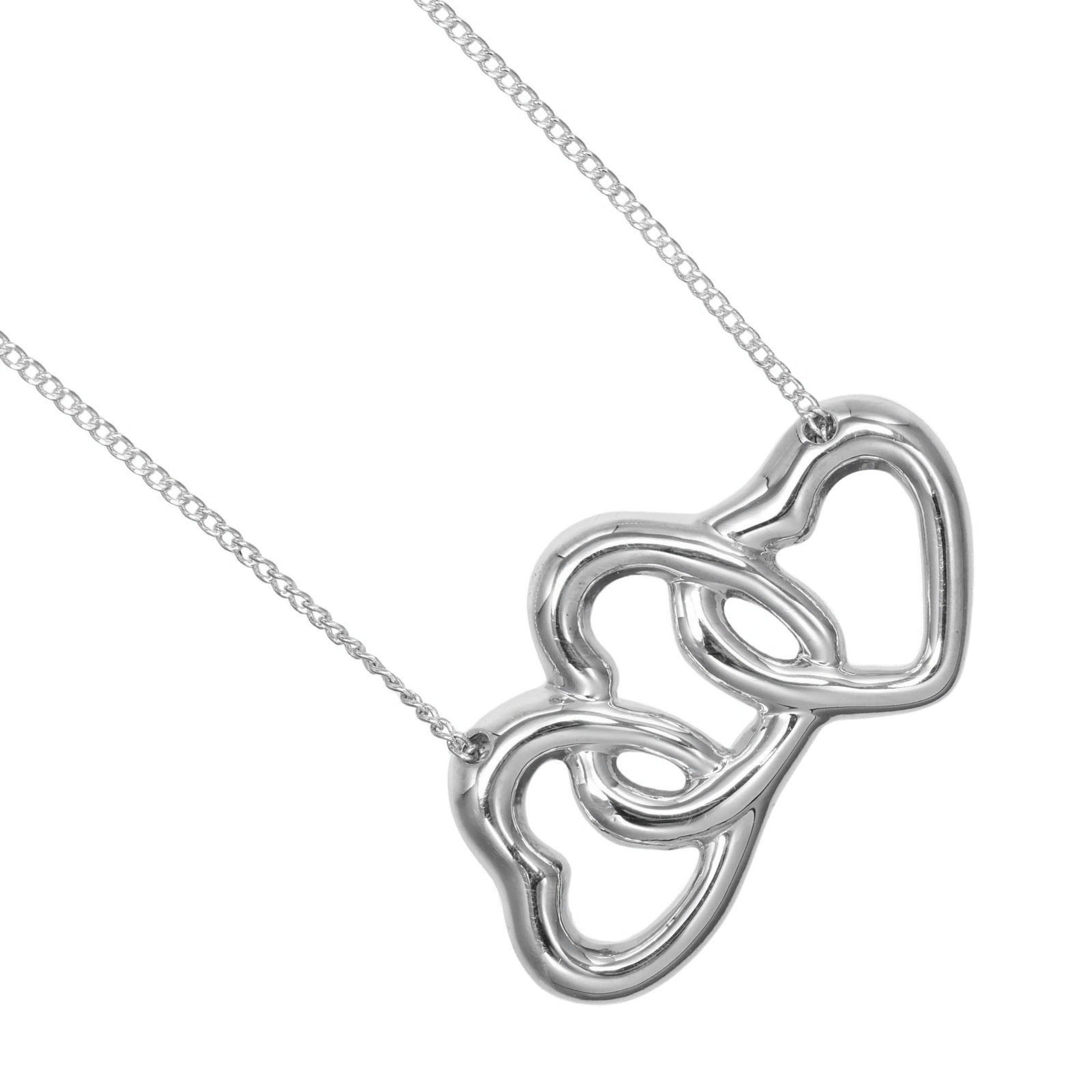 Triple Heart Pendant Necklace Sterling Silver