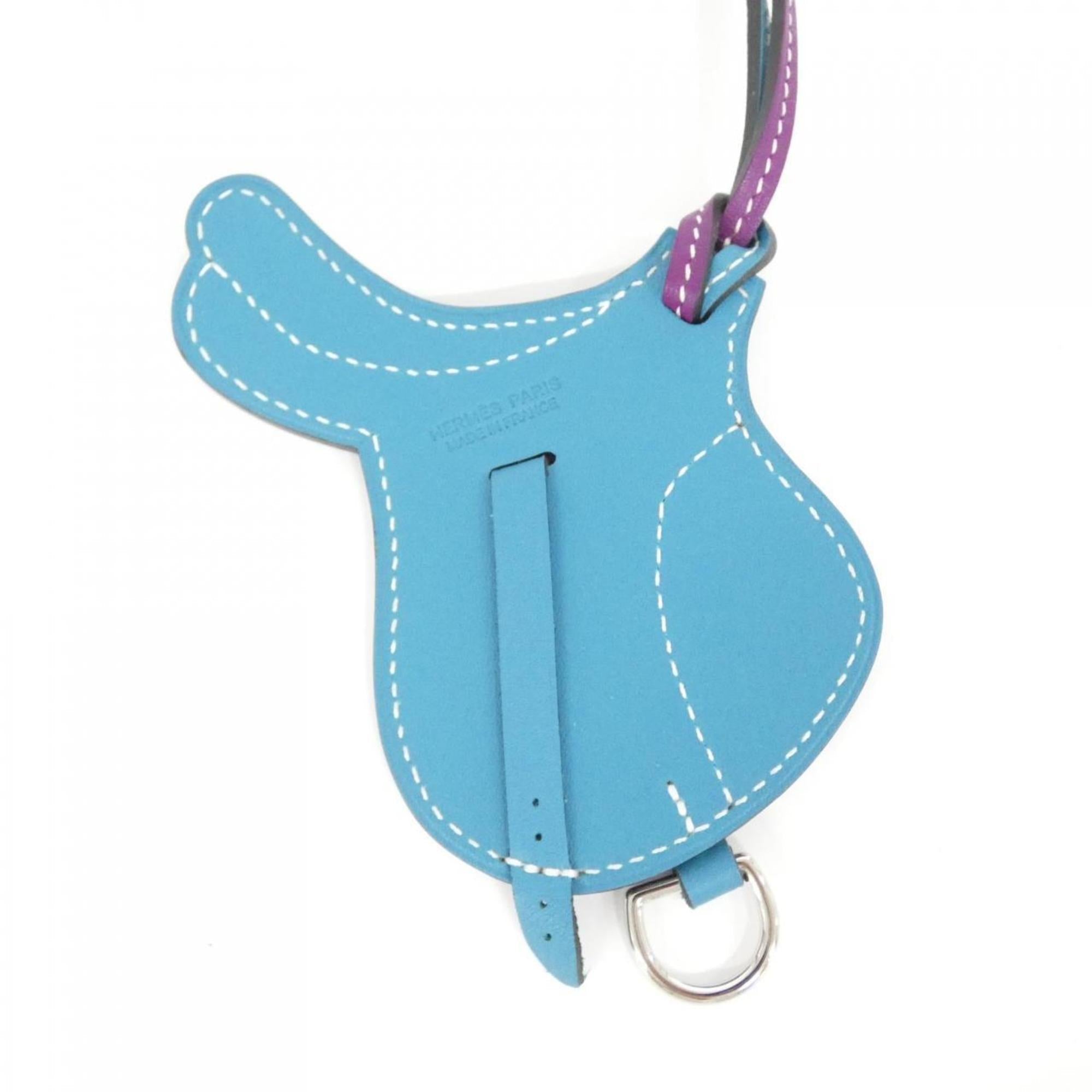 Paddock Cell Charm Swift Leather Purple and Turquoise Handbag Charm
