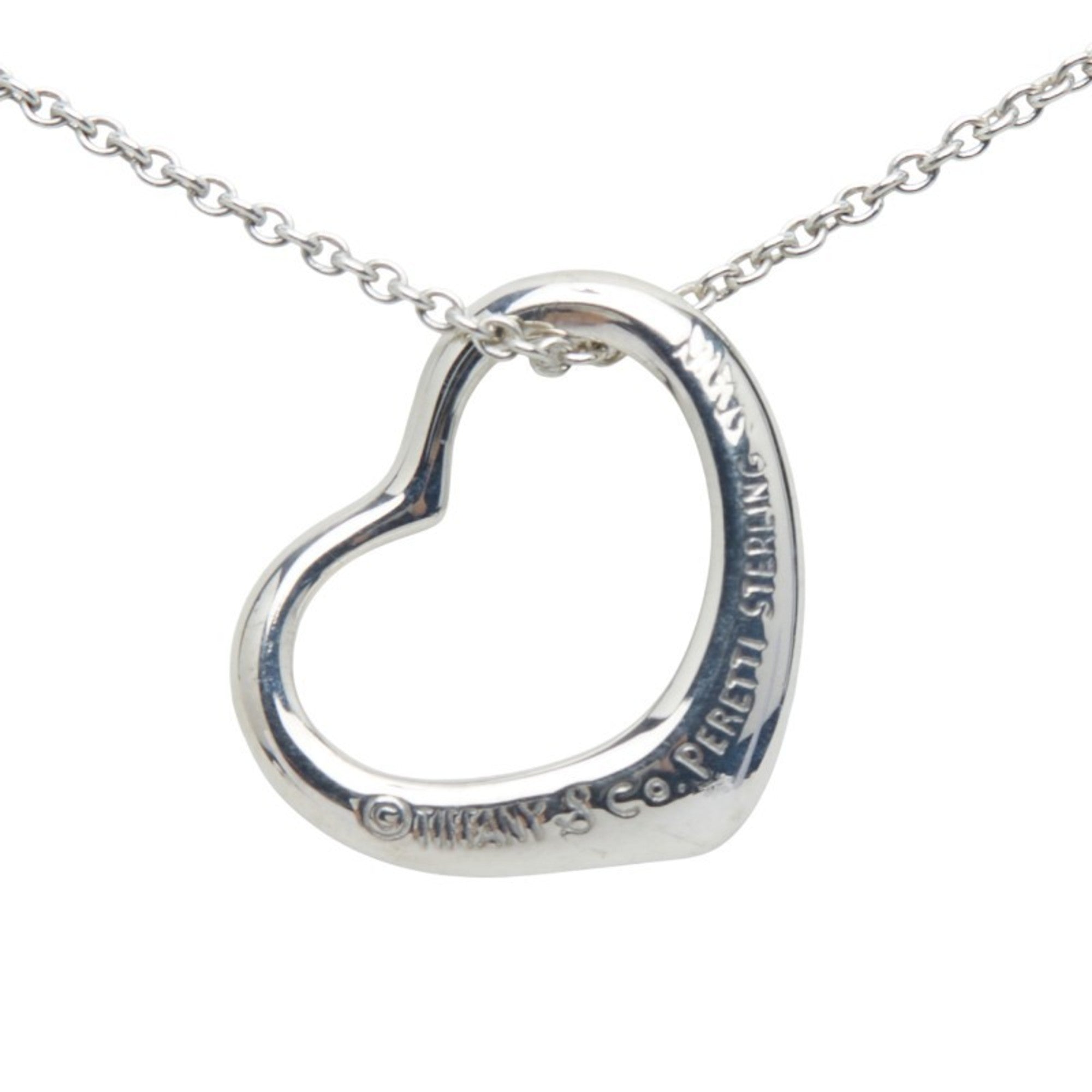 Open Heart Pendant Necklace Sterling Silver 12.5mm