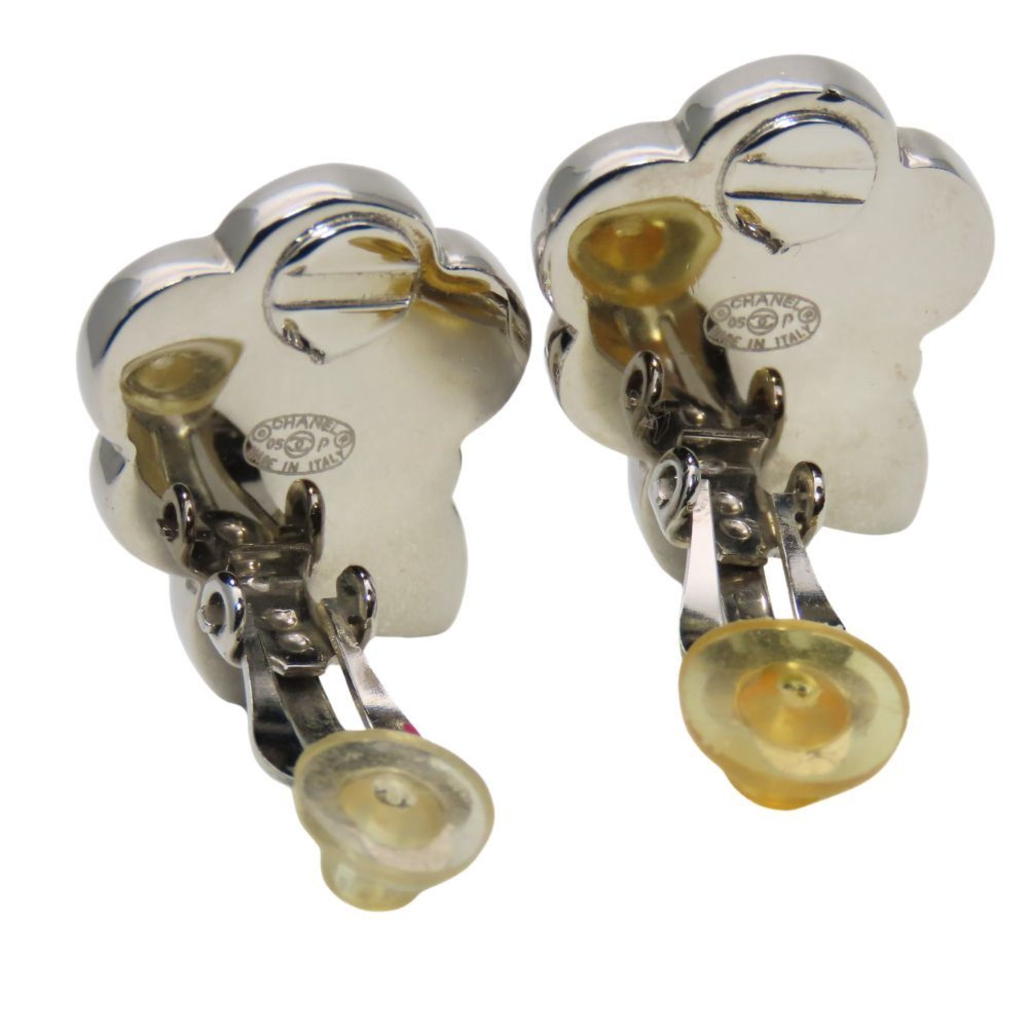 CC Logo Clip-On Earrings Silver-Tone Metal Silver-Tone Metal
