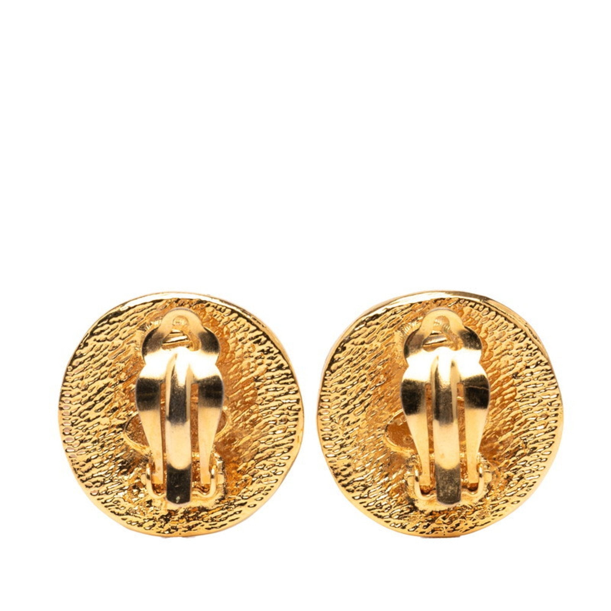 Vintage Clip-On Earrings Clip-On Gold-Tone Metal