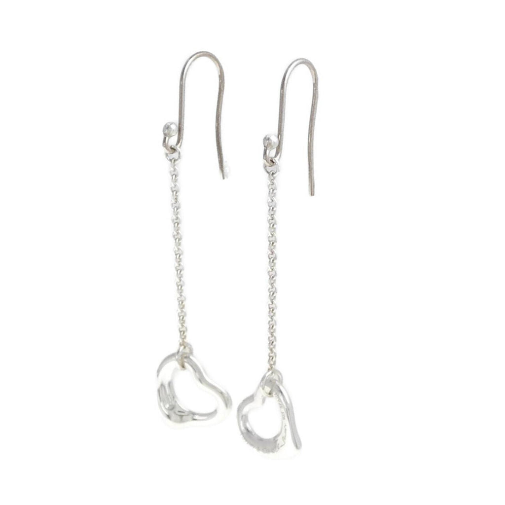 Open Heart Earrings Sterling Silver 40.4mm Sterling Silver