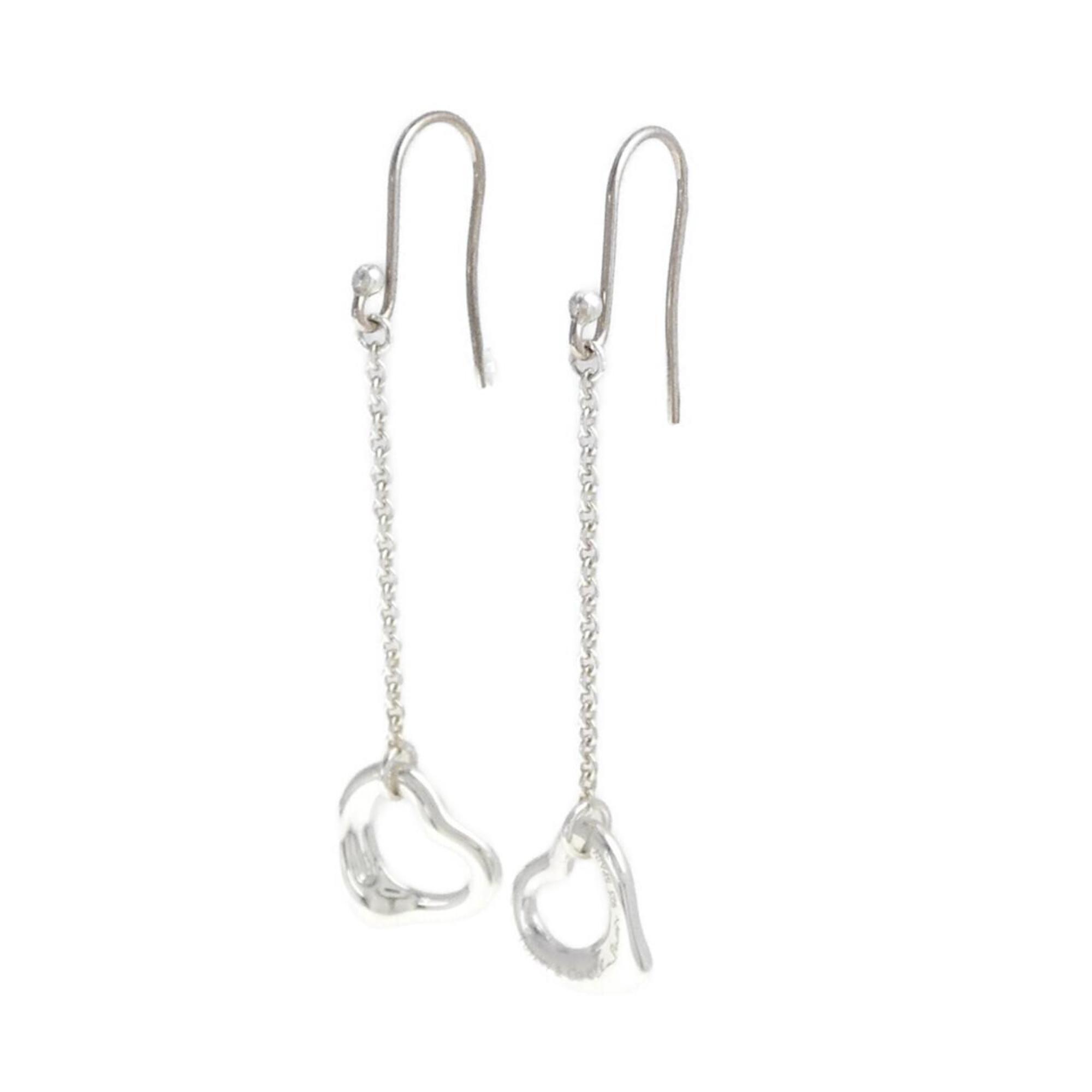 Open Heart Earrings Sterling Silver 40.4mm Sterling Silver