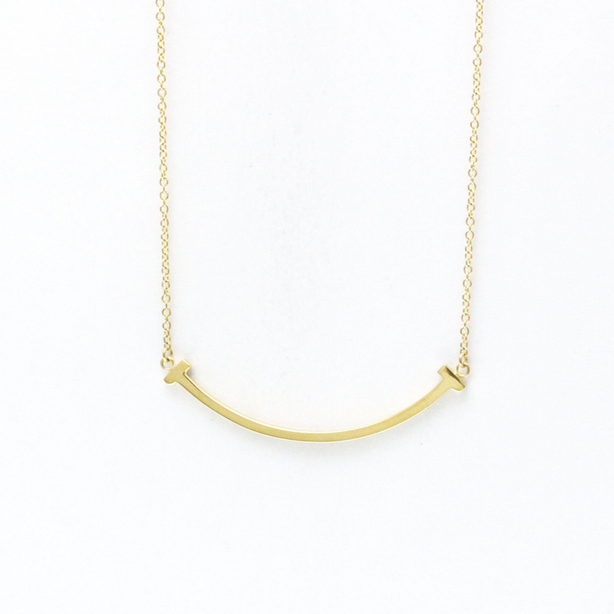 T Smile Pendant Necklace 18K Yellow Gold