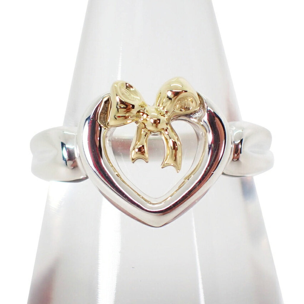 Ribbon Heart Ring Sterling Silver and 18K Yellow Gold
