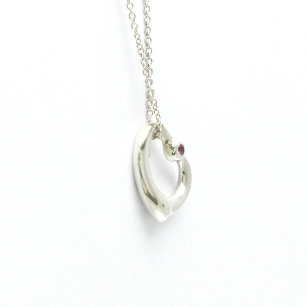Open Heart Pendant Necklace Sterling Silver 15.3mm