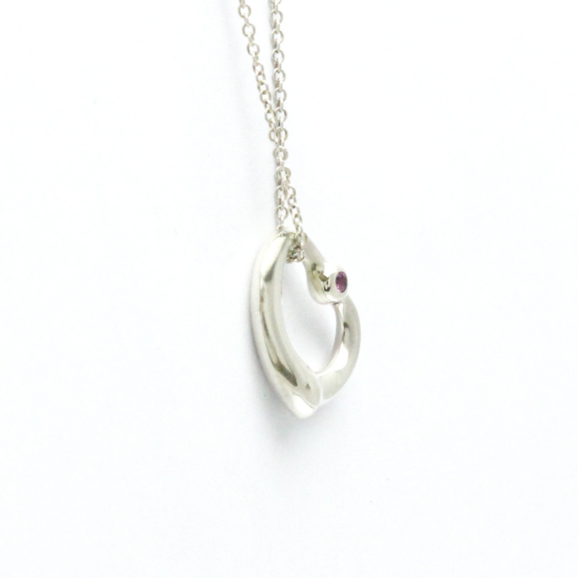 Open Heart Pendant Necklace Sterling Silver 15.3mm