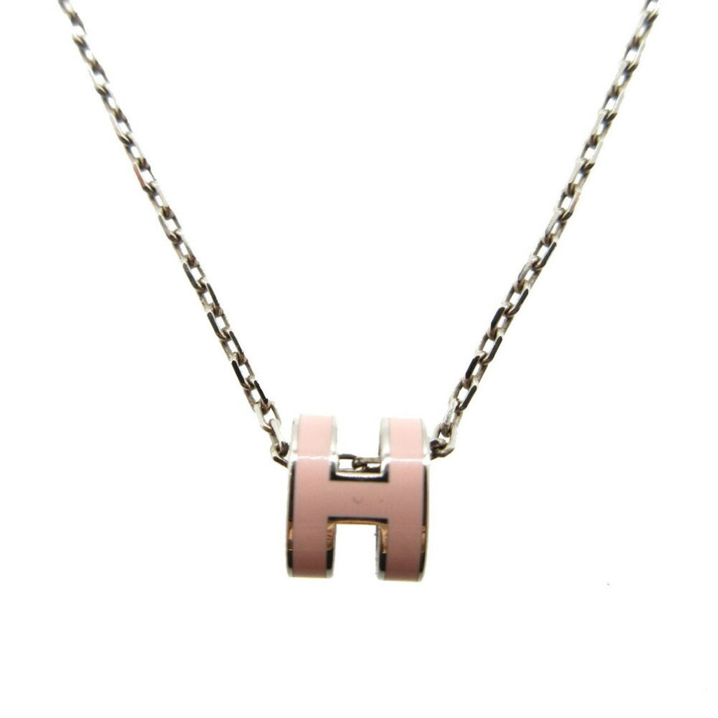 Pop Ash Pendant Necklace Metal Pink and Silver Mini