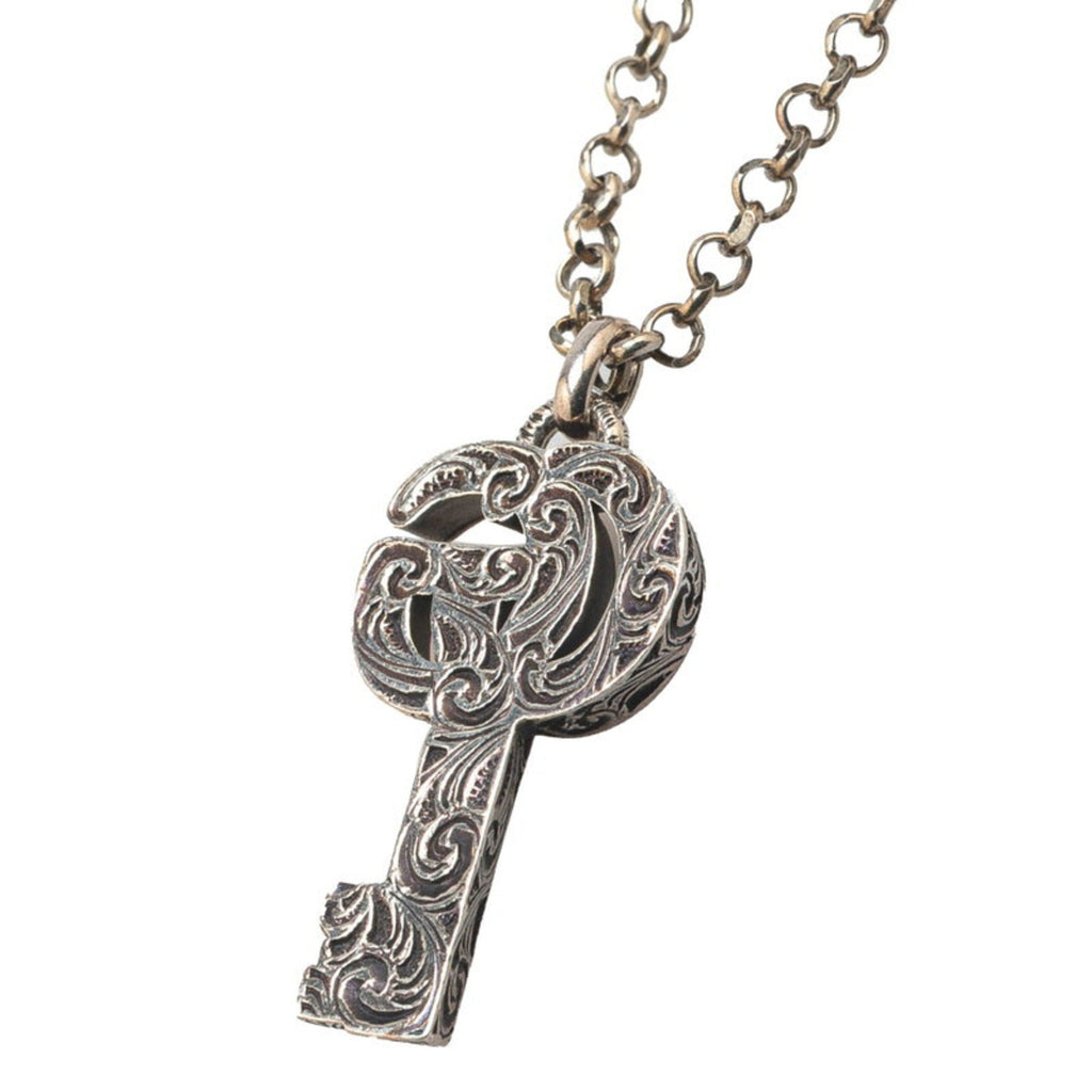 Double G Key Pendant Necklace Sterling Silver