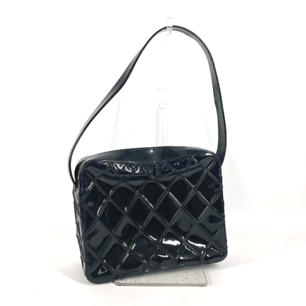 Vintage Pocket Shoulder Bag Quilted Patent Small