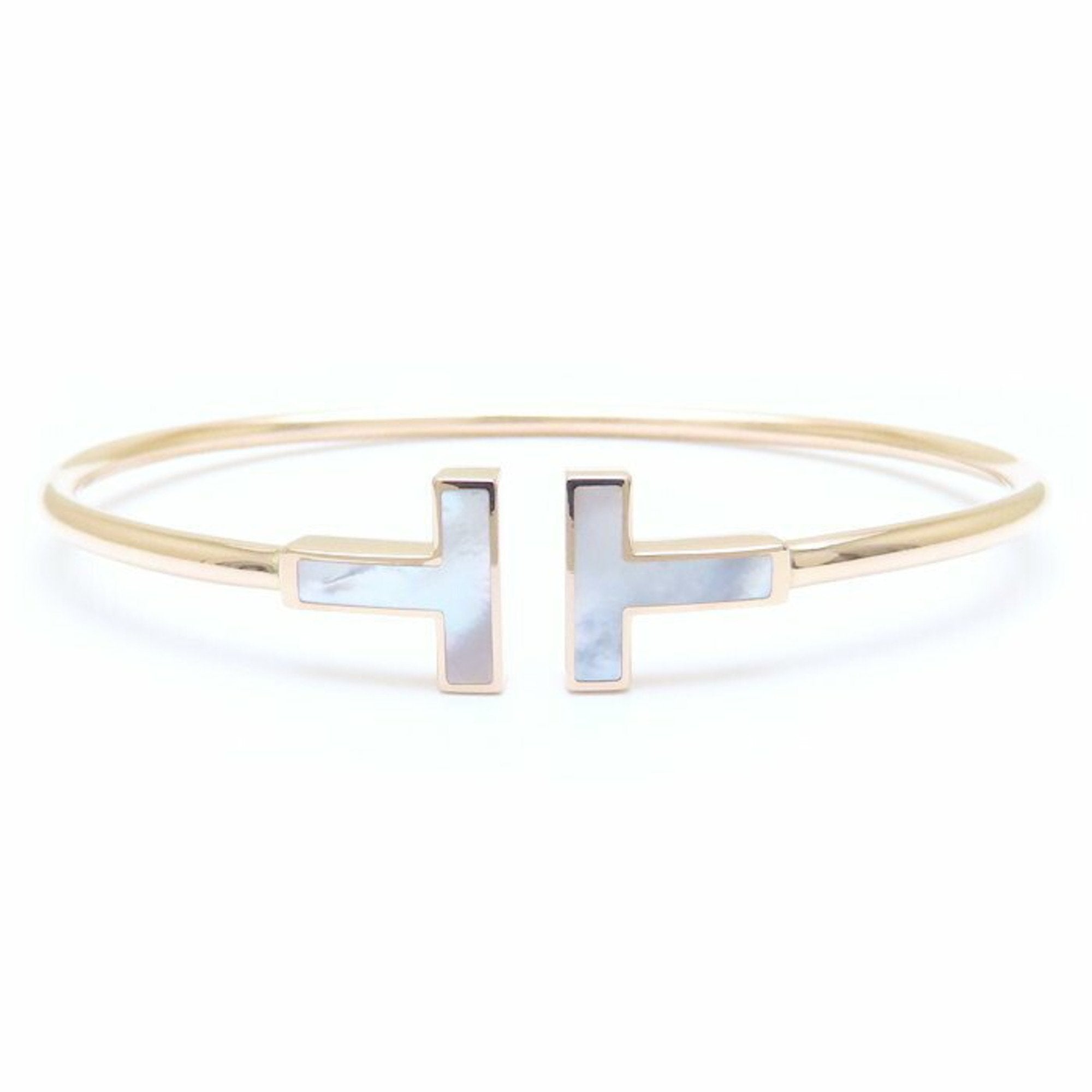 T Wire Bracelet 18K Rose Gold with Mother of Pearl