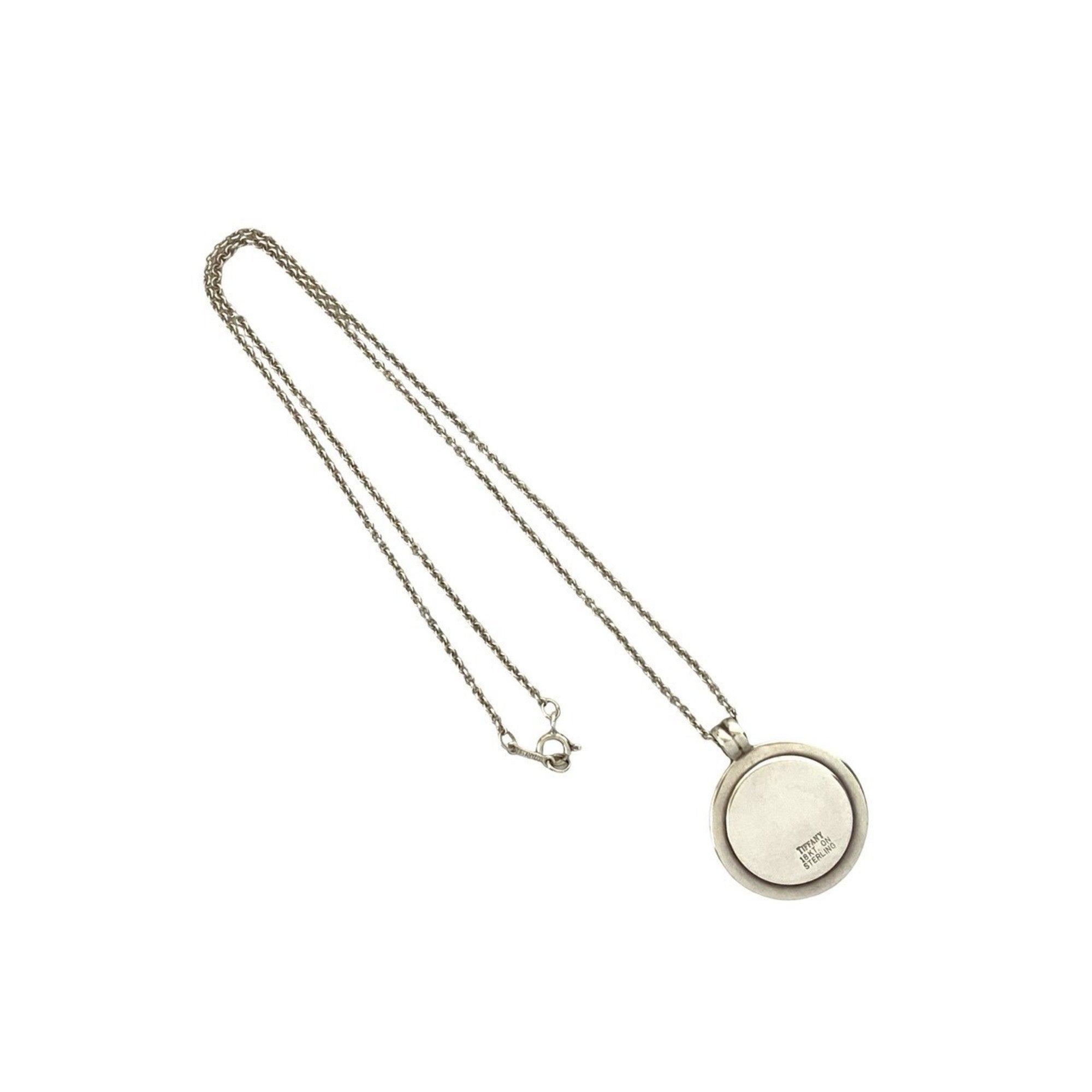 Coin Pendant Necklace 18K Gold and Sterling Silver