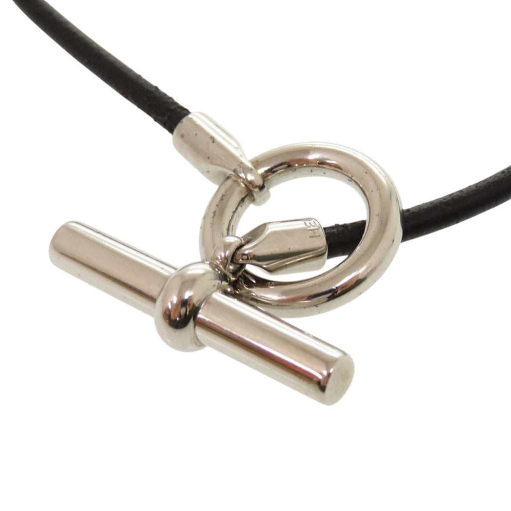 Leather Double Bracelet Black with Silver Hardware