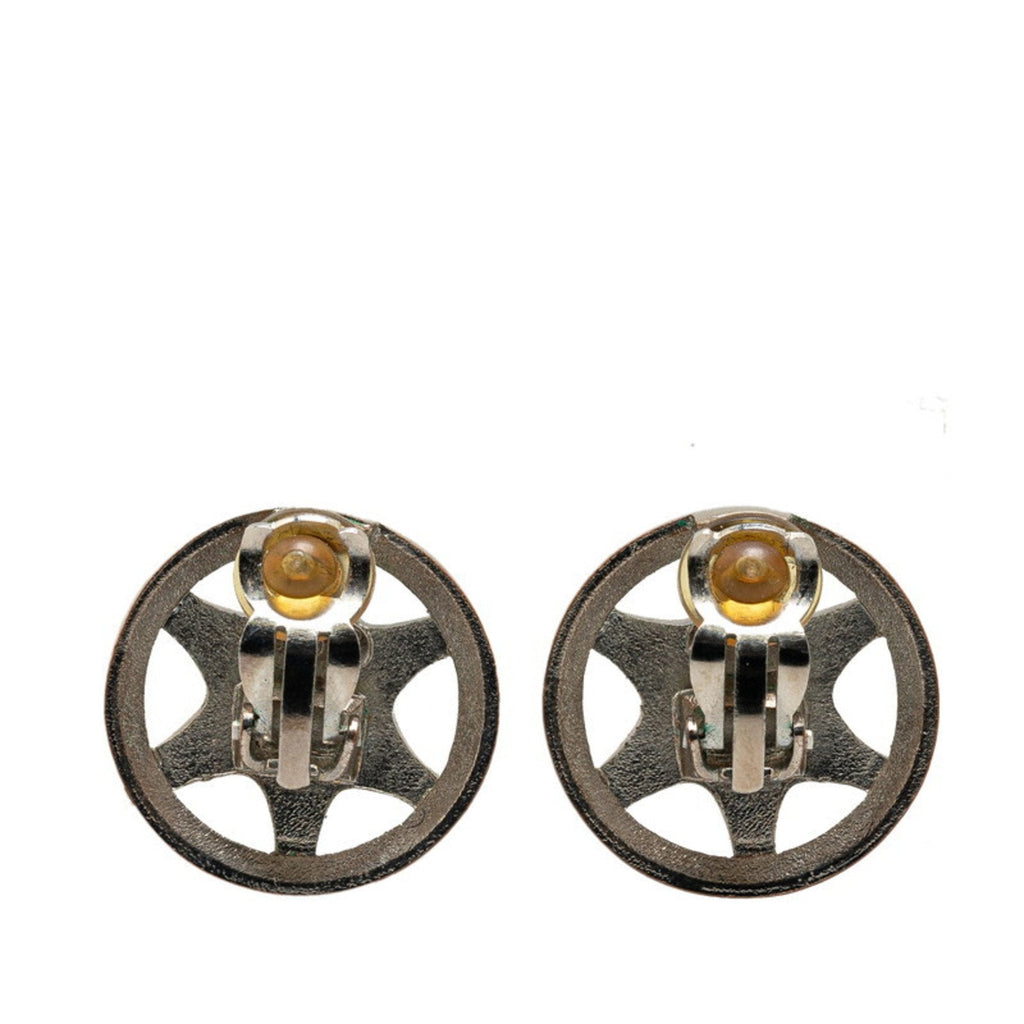 CC Logo Clip-On Earrings Silver-Tone Metal Silver-Tone Metal
