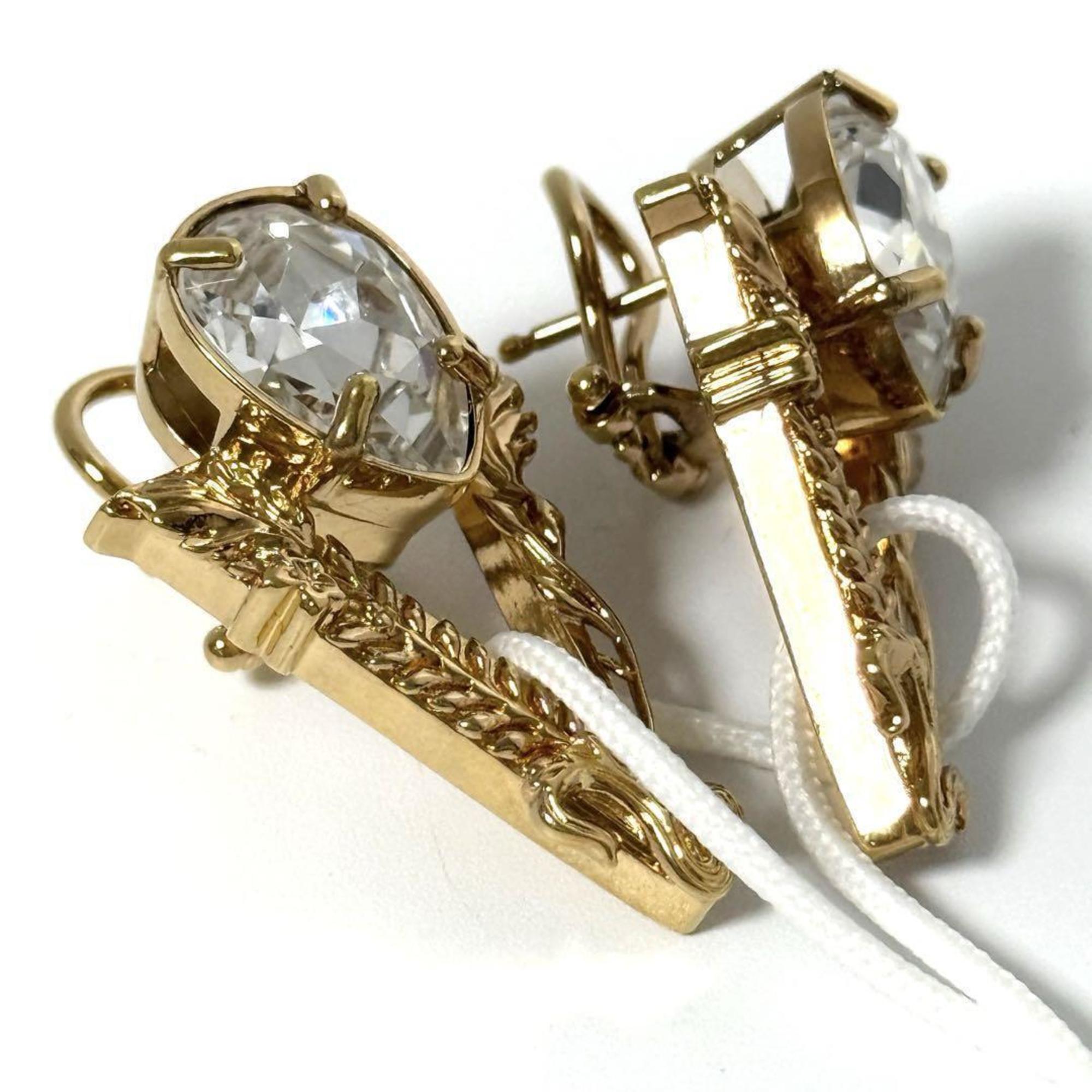 Earrings Metal and Rhinestone