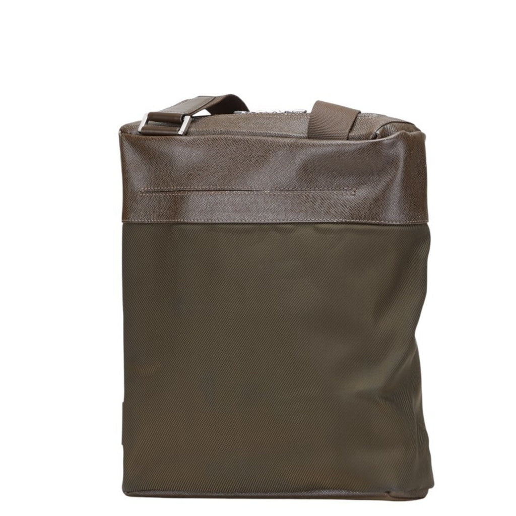 Sayan Messenger Bag Taiga Leather and Canvas
