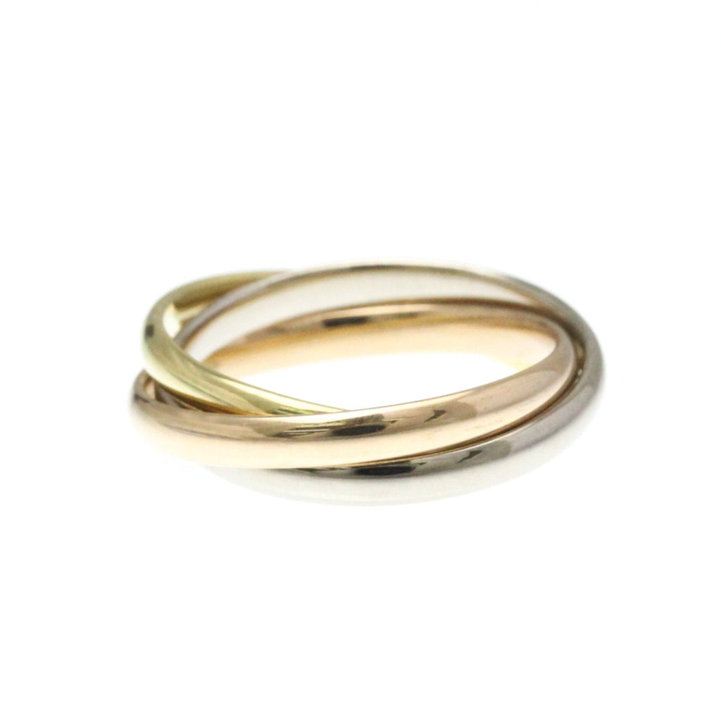 Vendome Louis Cartier Band Ring 18K Tricolor Gold