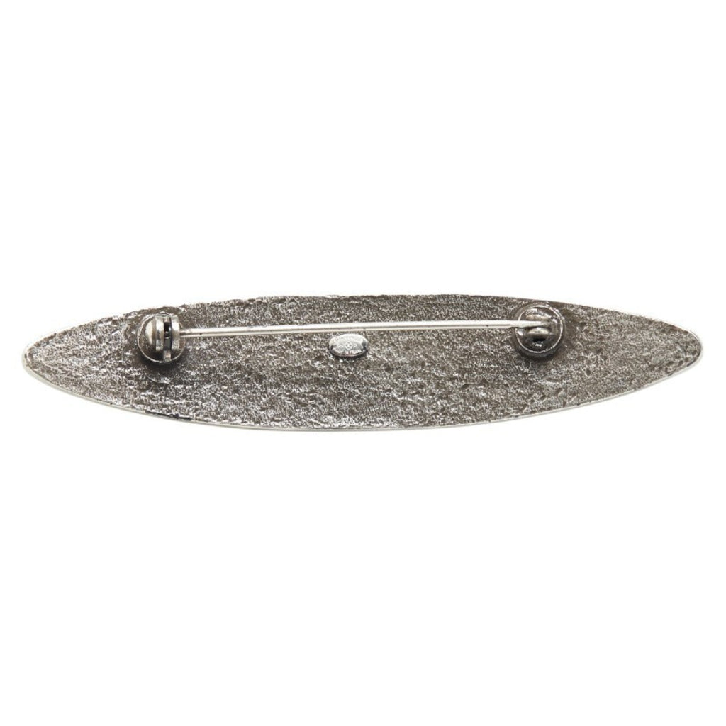 CC Logo Brooch Silver-Tone Metal