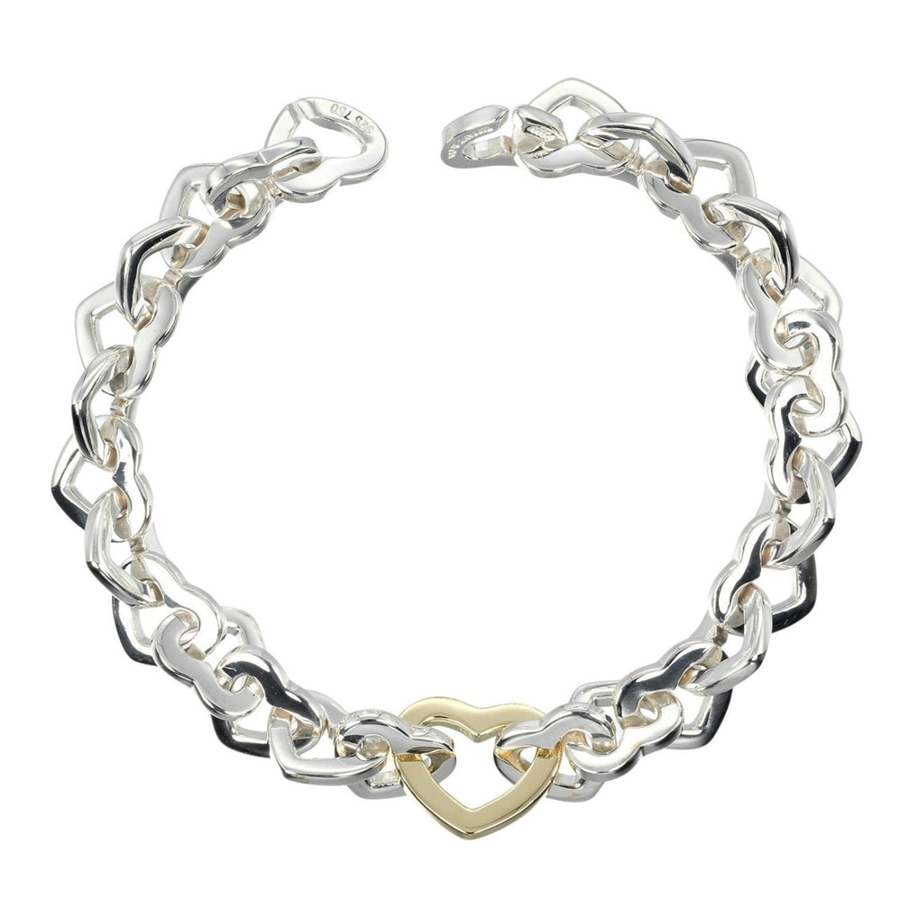 Link Bracelet Sterling Silver and 18K Yellow Gold