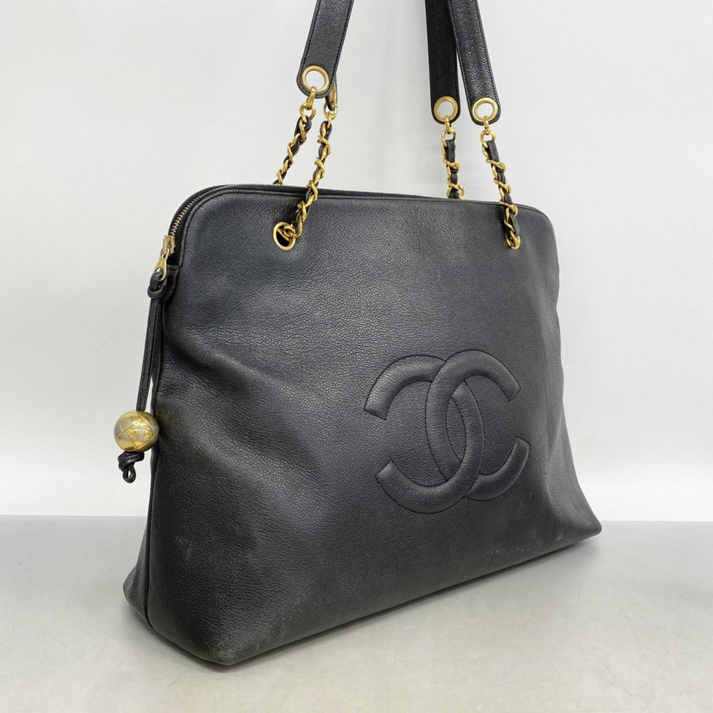 Vintage Timeless Zip Tote Caviar Large