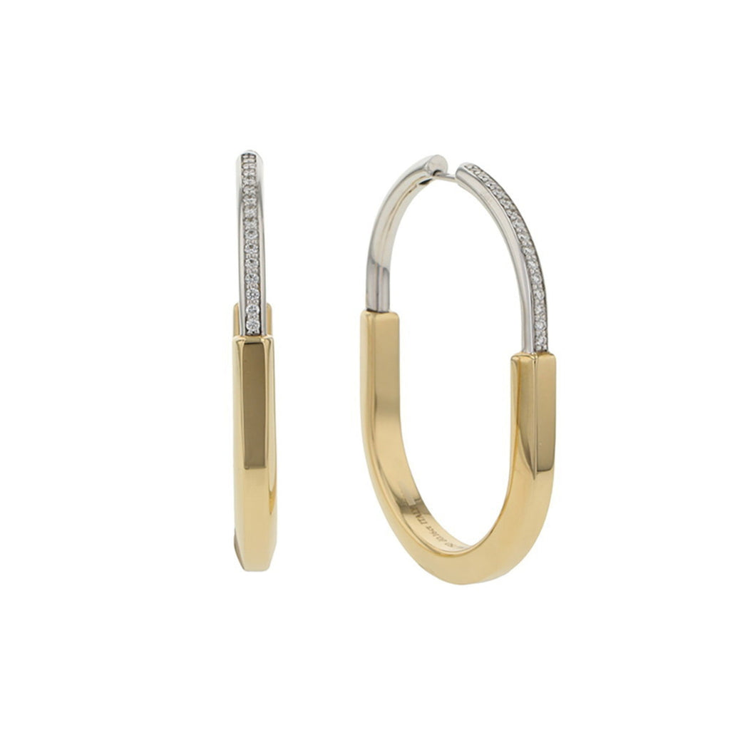 Earrings White Gold and Yellow Gold