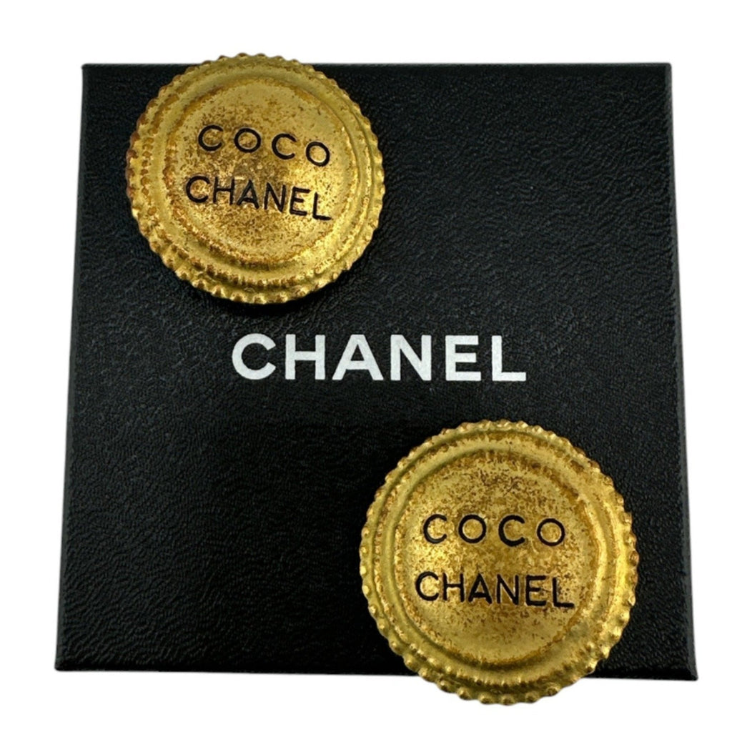 Vintage Earrings Gold-Tone Metal