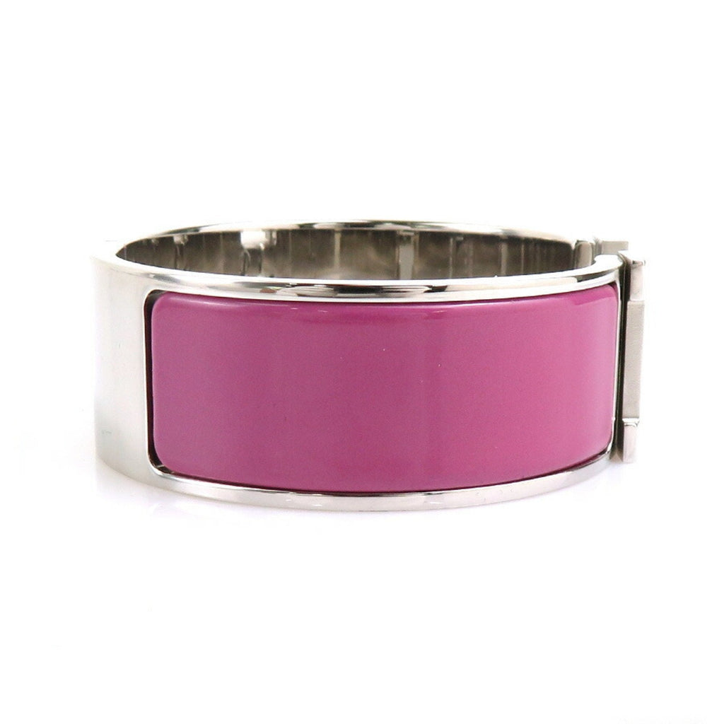 Bracelet Enamel and Metal Purple and Silver