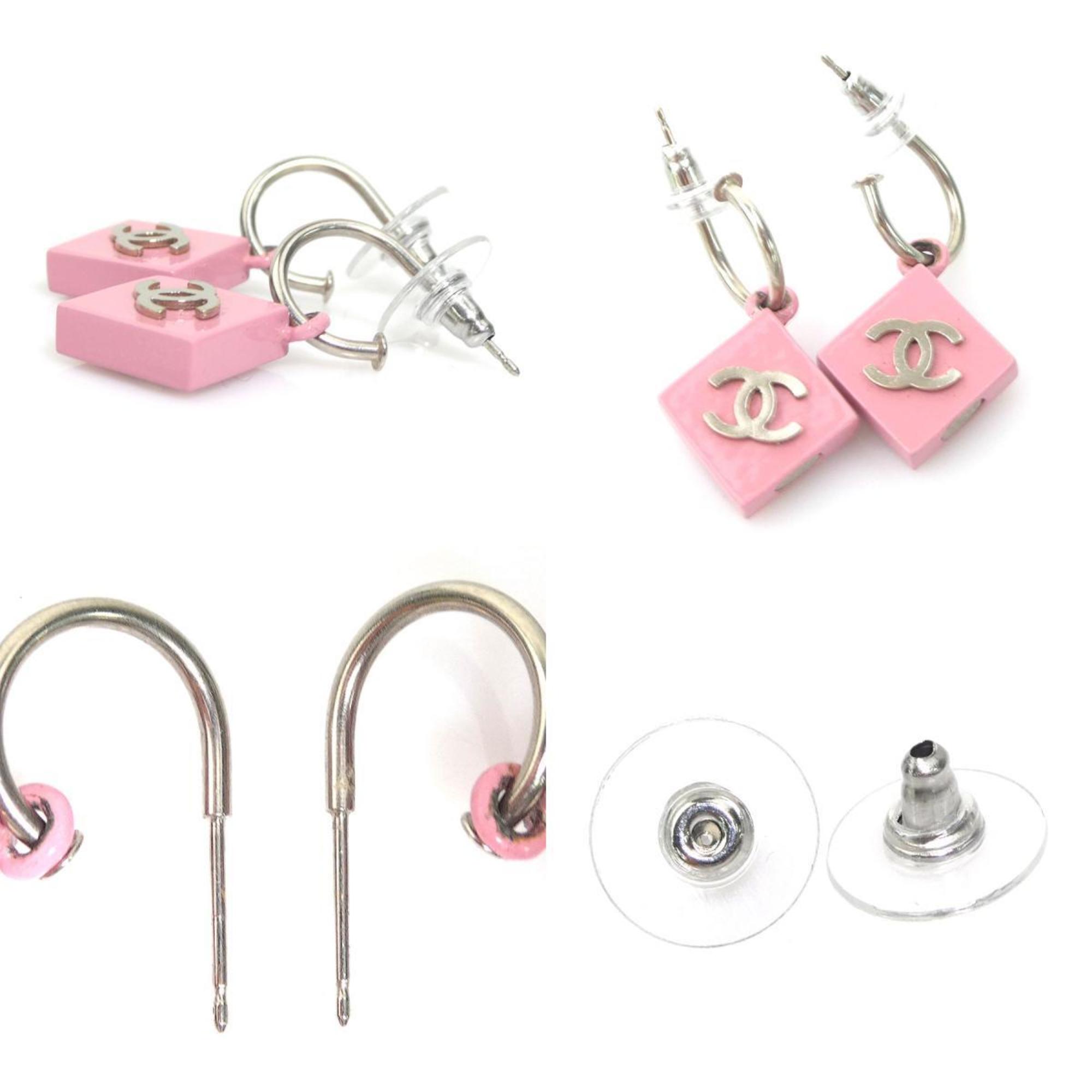 CC Logo Earrings Silver-Tone Metal